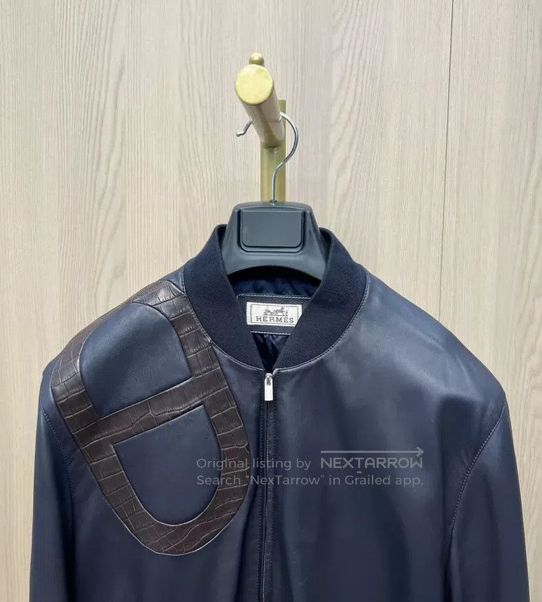 Hermes Hermes Barramundi Crocodile Snout Button Leather Jacket Size US M / EU 48-50 / 2 - 2 Thumbnail