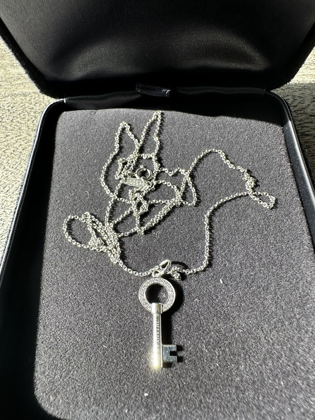 Tiffany & Co. Platinum Victoria Vine Key Pendant w 24in chain and Mini Key Size ONE SIZE - 12 Thumbnail