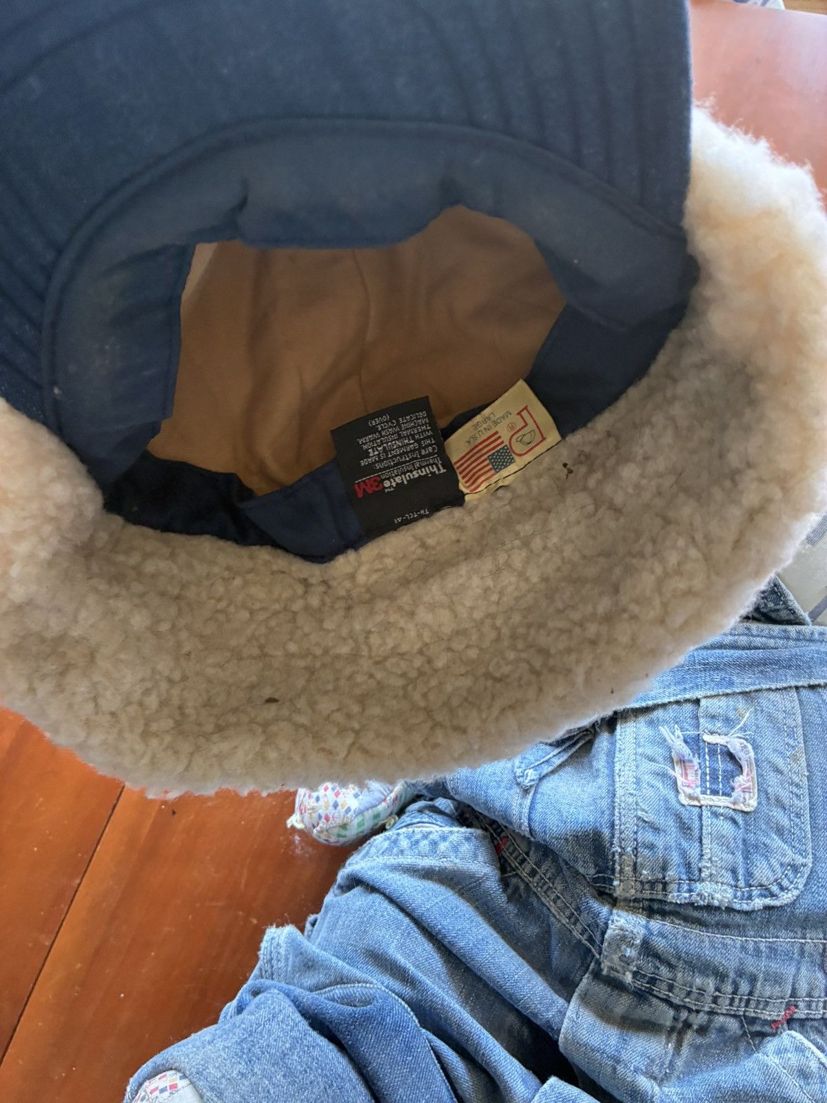 Vintage Vintage 1970’s sherpa lined denim trucker hat Size ONE SIZE - 6 Thumbnail