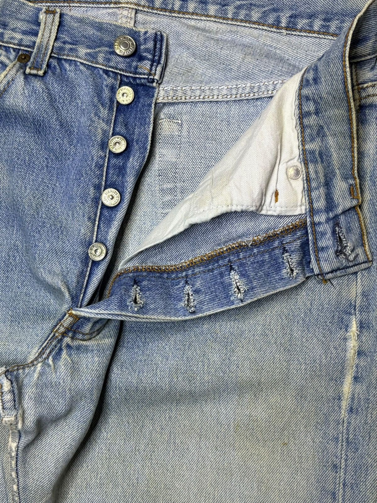 Levi's Vintage 80s Levis 501 Mud Wash Distressed Loose Jeans Size US 30 / EU 46 - 3 Thumbnail