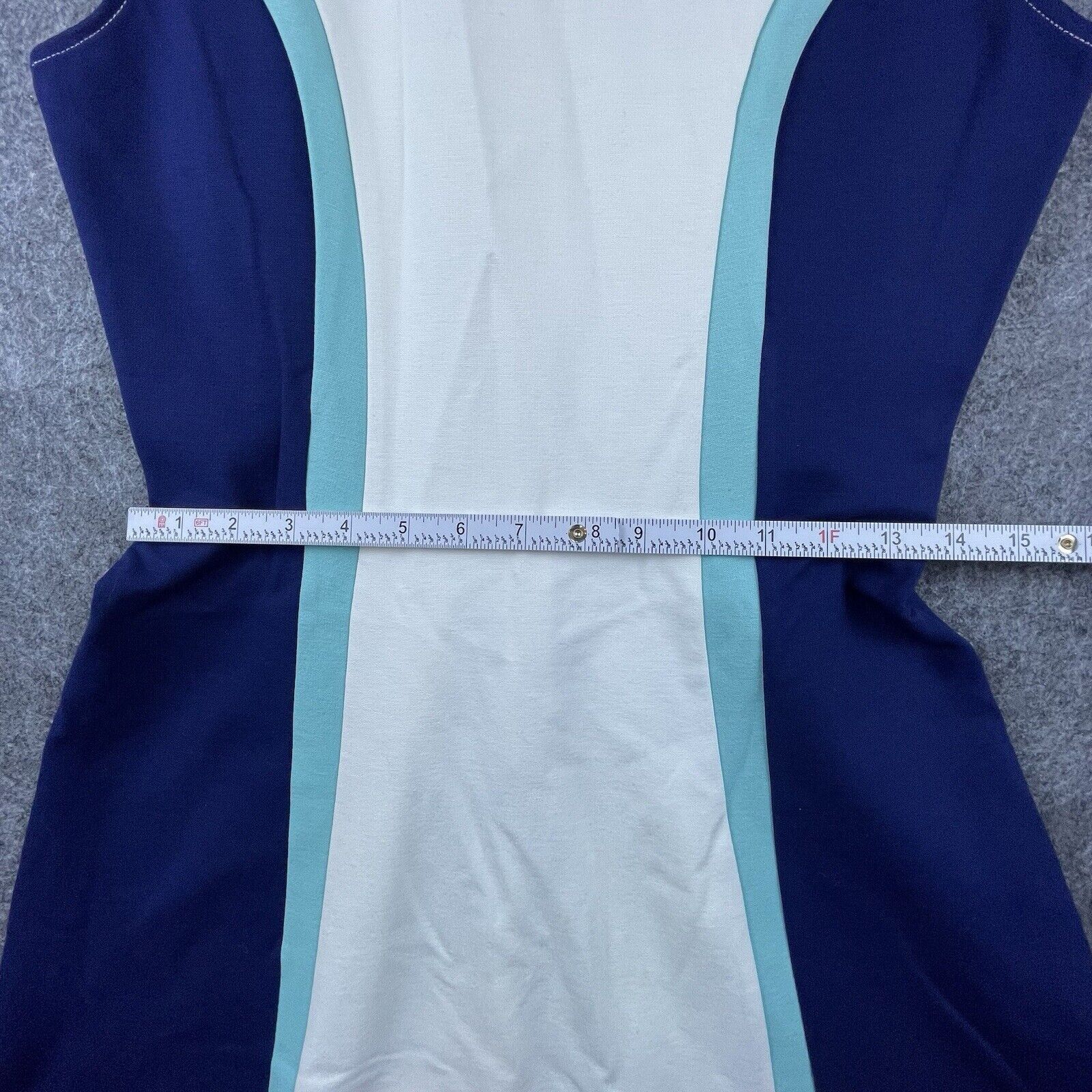 Quinn Quinn Dress Large White Blue Colorblock Sporty Stretch Size L / US 10 / IT 46 - 4 Thumbnail