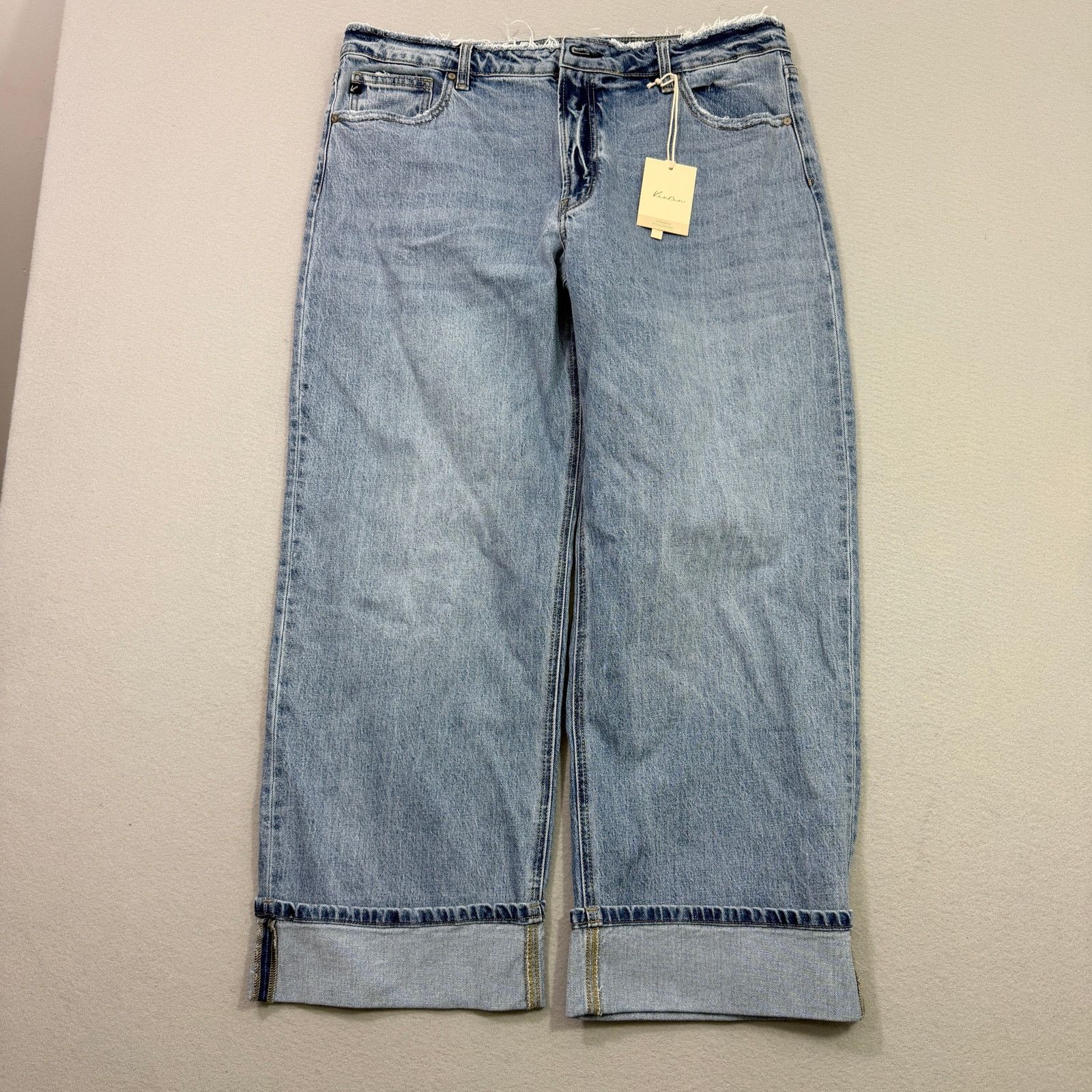 Vintage KanCan High Rise Wide Leg Cuffed Jeans womens 32x29 Blue NEW Size 32" / US 10 / IT 46 - 1 Thumbnail