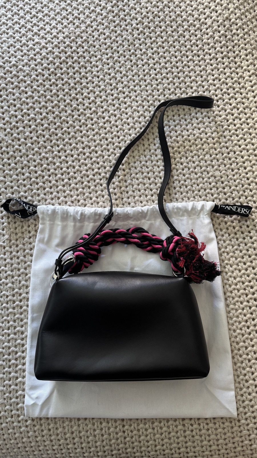JW Anderson JW Anderson Corner Rope Leather Crossbody Bag Black and Pink Size ONE SIZE - 3 Thumbnail