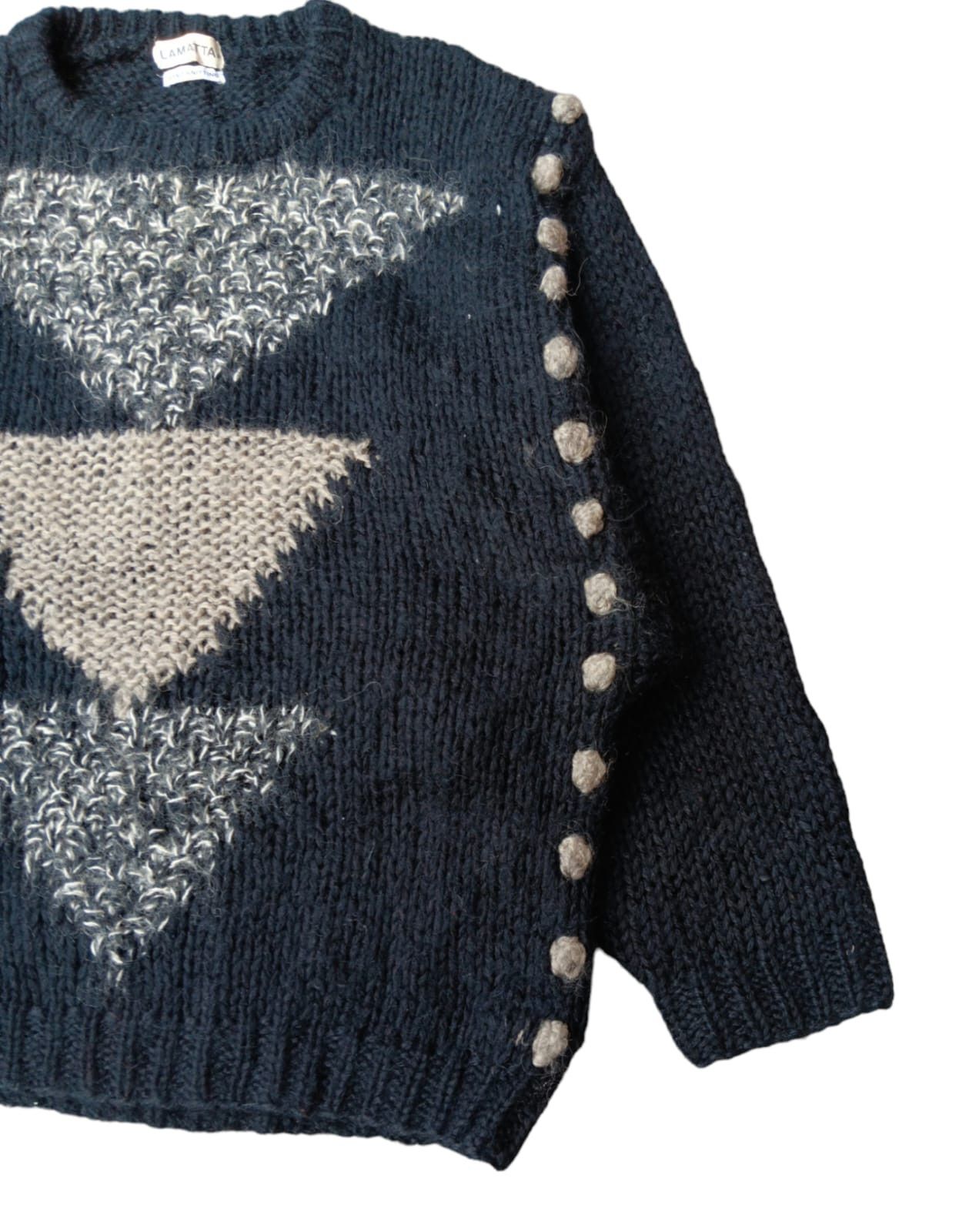 Aran Isles Knitwear × Handmade Vintage la matta hand knitting wool sweatshirt Size US L / EU 52-54 / 3 - 2 Thumbnail