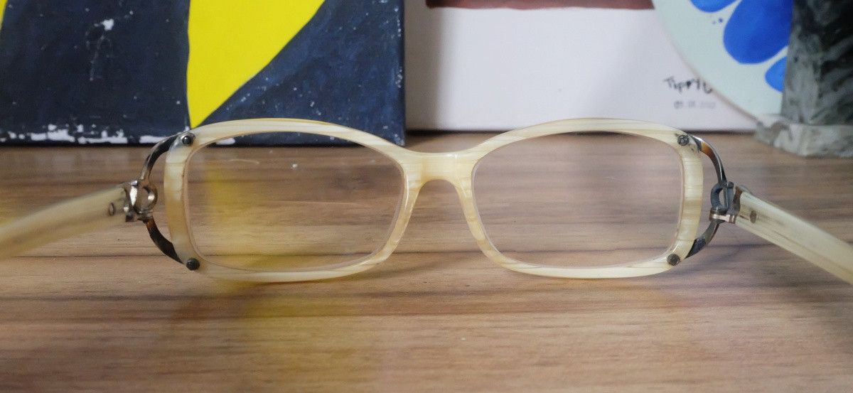 Gianni Valentino Valentino Garavani Glasses Brown Wood Pattern Made in Italy Size ONE SIZE - 4 Thumbnail