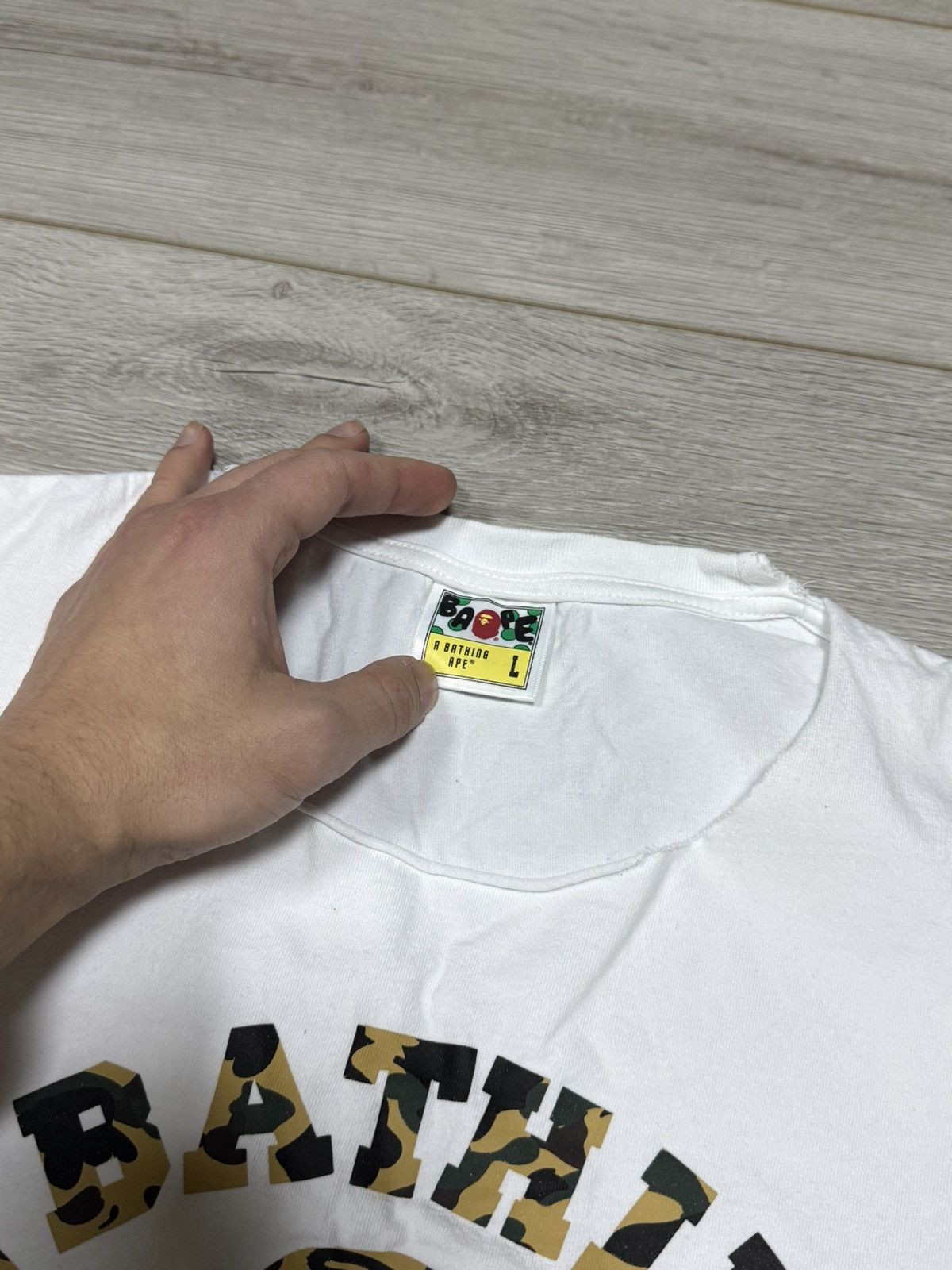 Bape Bape ape head camo tee shirt Japan Size US L / EU 52-54 / 3 - 6 Thumbnail