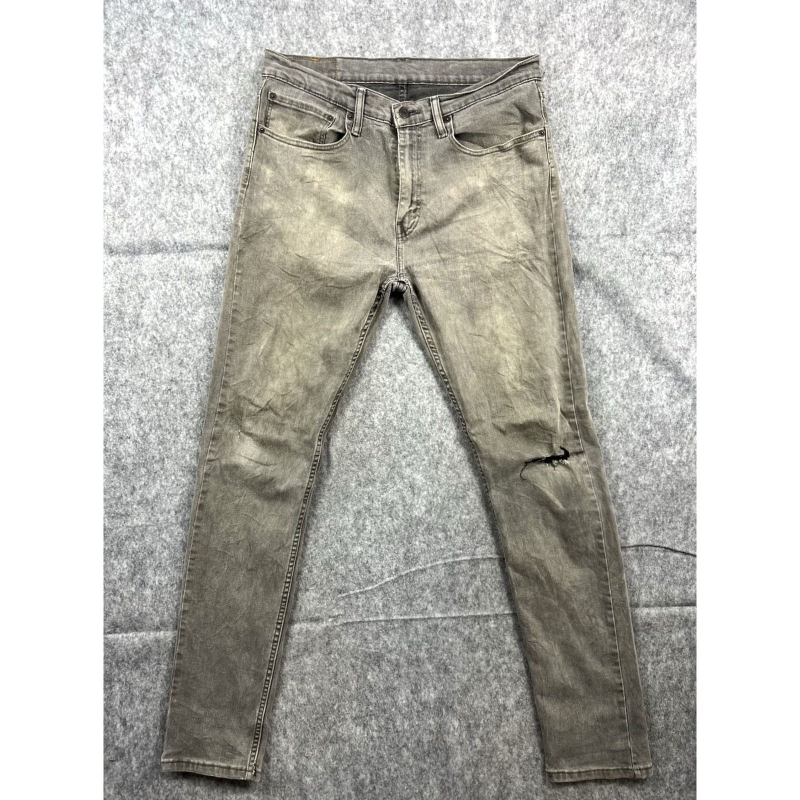 Vintage VINTAGE LEVIS 512 Jeans Slim Tapered 34x34 Distressed Gray Denim 90s Mens Jeans Size US 34 / EU 50 - 2 Thumbnail