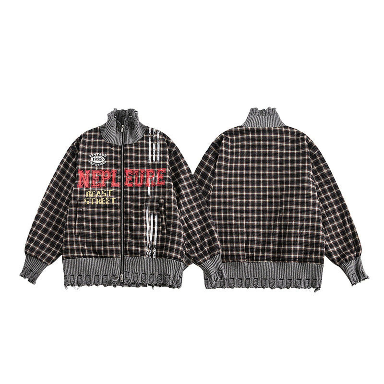 Other Destroyed Plaid Check Zip Jacket | Raw Frayed Hem Street Size US M / EU 48-50 / 2 - 3 Thumbnail