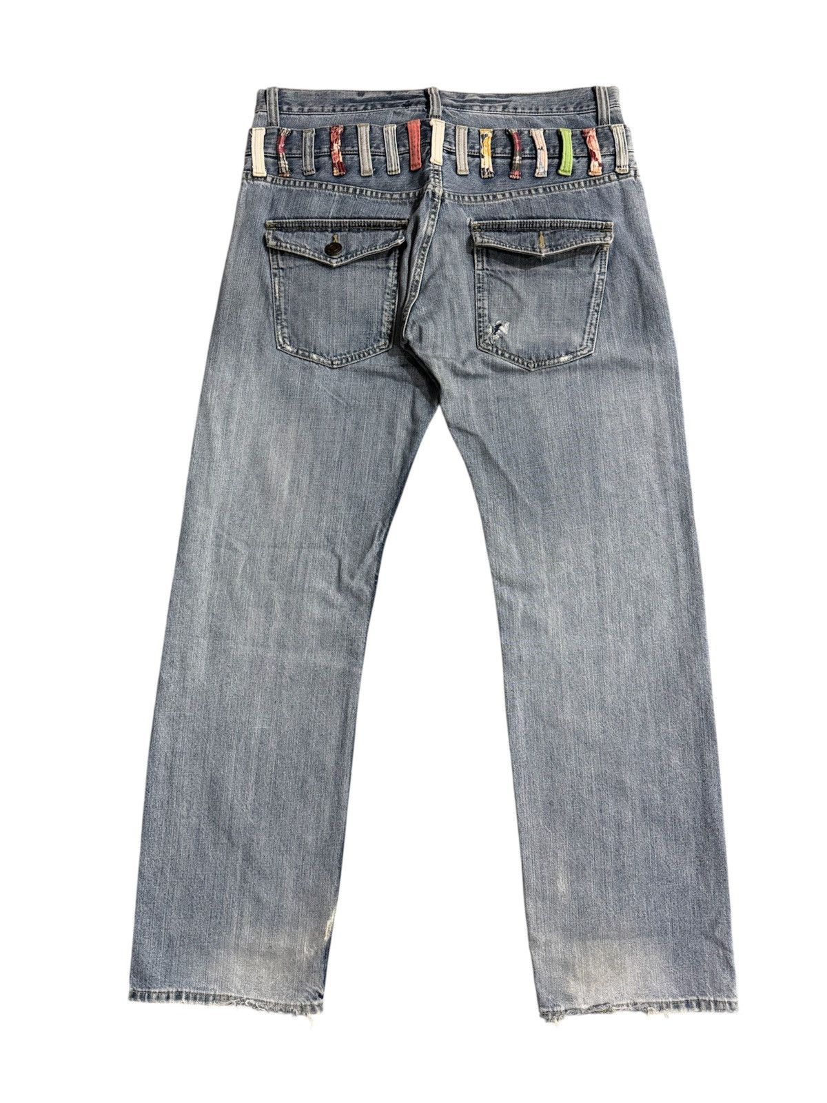 If Six Was Nine UNBRANDED DOUBLE WAIST DISTRESSED JEANS Size US 34 / EU 50 - 2 Thumbnail