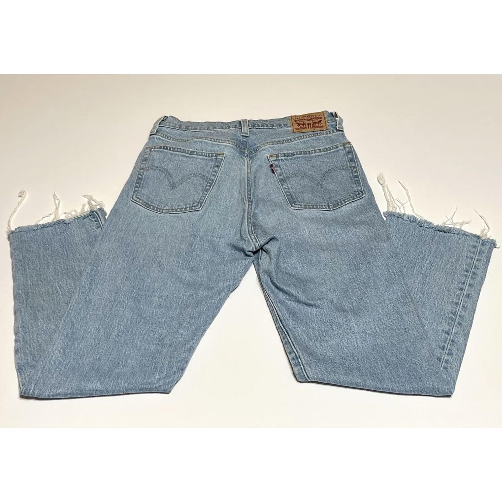 Levi's Levi's 501 Jeans Womens 27x25 Cropped High Rise Straight Blue Medium Denim 5-Pocket Button Closure Frayed Hems Vintage No Womens Size 27" / US 4 / IT 40 - 2 Thumbnail
