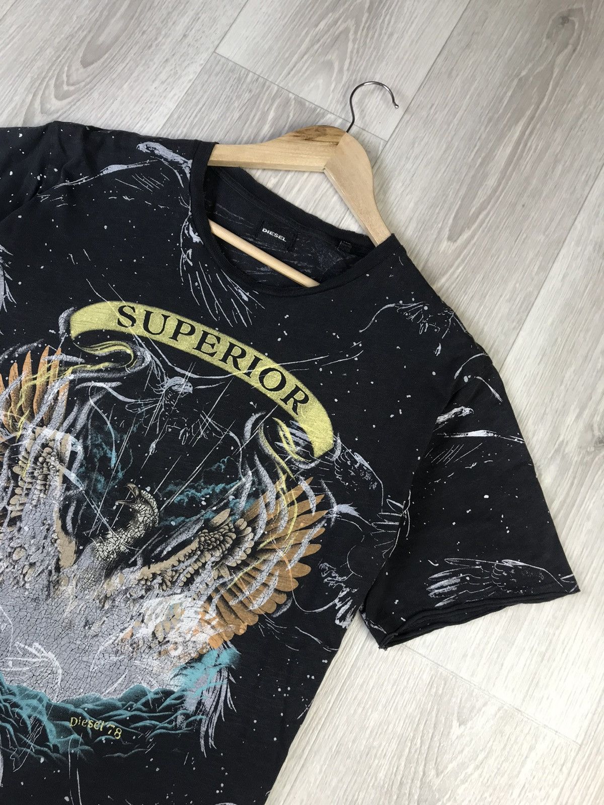 Diesel × Vintage Diesel Sebs Superior Graphic Tee Shirt Eagle Phoenix Y2K Size US XL / EU 56 / 4 - 2 Thumbnail