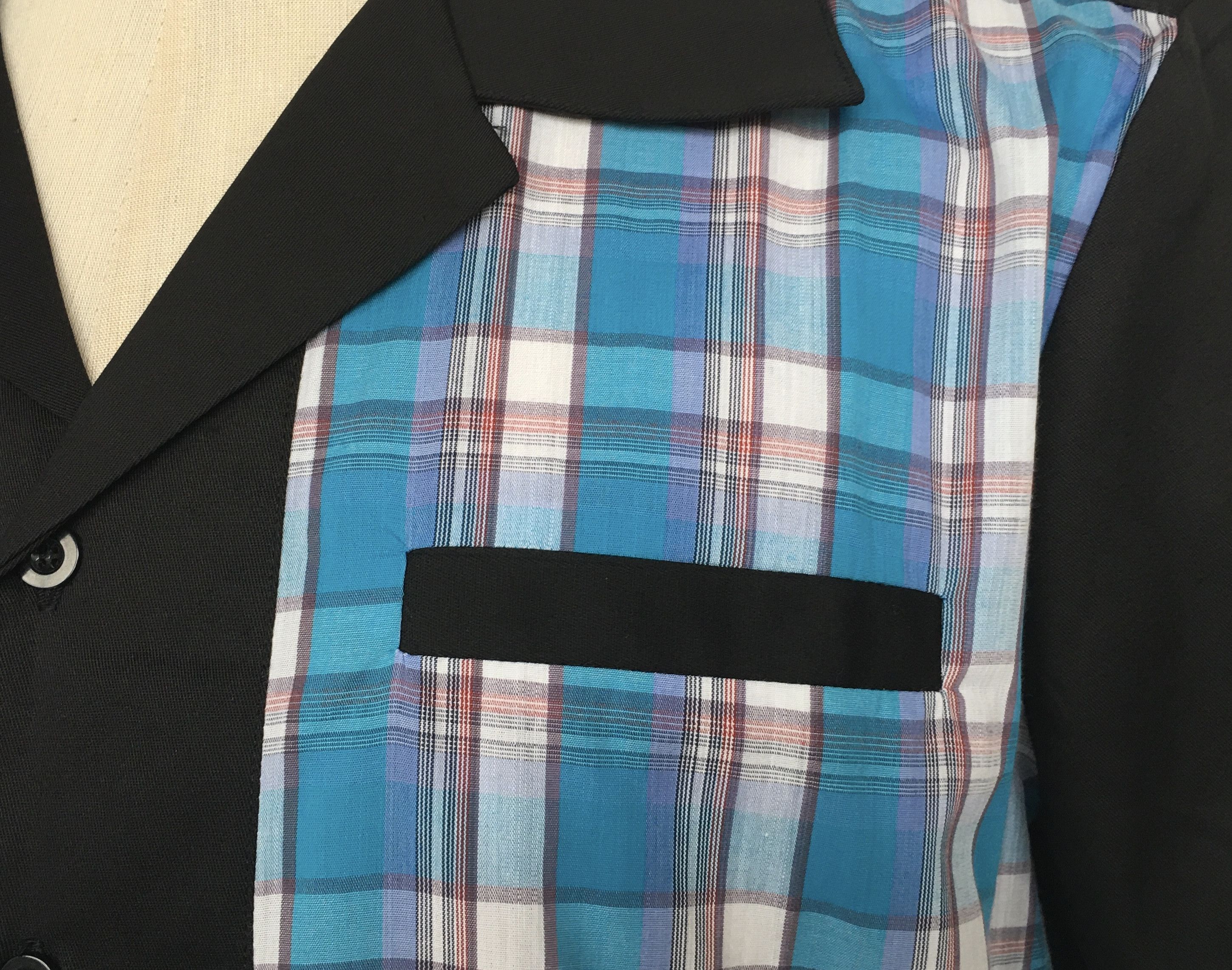 Other Black Contrast Blue Plaid Men Shirts Size US L / EU 52-54 / 3 - 6 Thumbnail