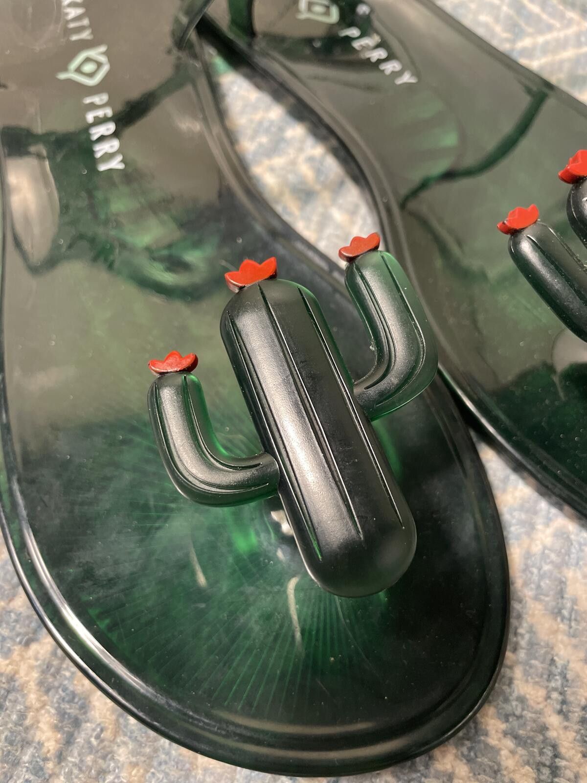 Other Katy Perry Green Cactus Jelly Sandals Womens Size 8 Boho EUC Size US 8 / IT 38 - 3 Thumbnail