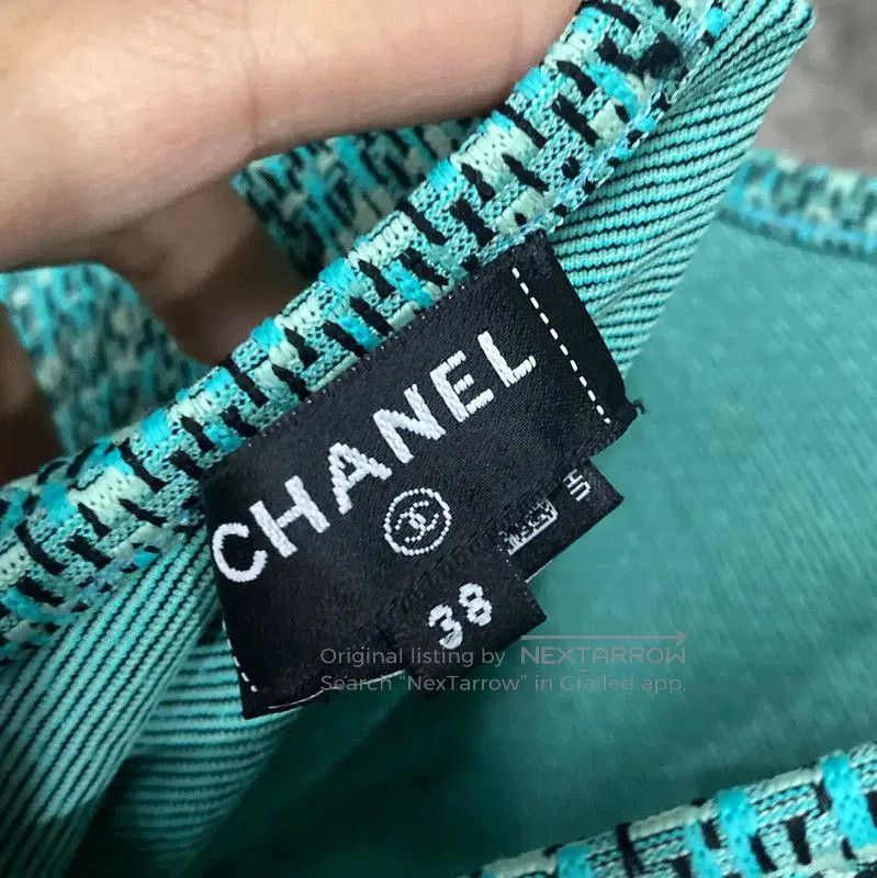 Chanel Chanel Green Summer Cropped T-Shirt . Size XXS / US 00 / IT 34 - 7 Thumbnail