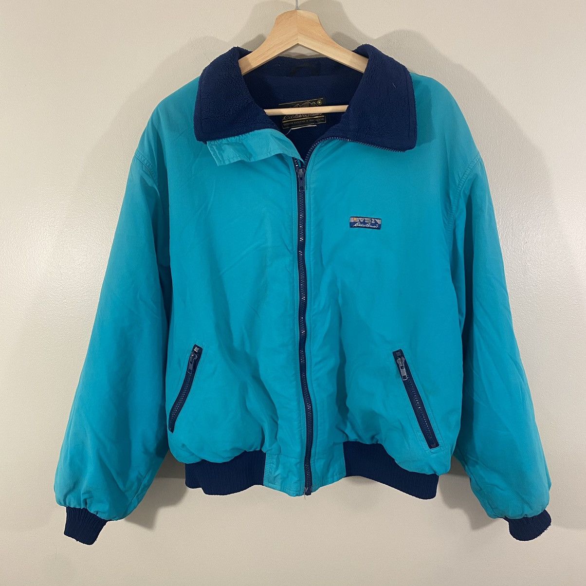Eddie Bauer × Vintage Vintage Eddie Bauer Fleece Lined Nylon Jacket Aqua Berry Size US L / EU 52-54 / 3 - 1 Thumbnail