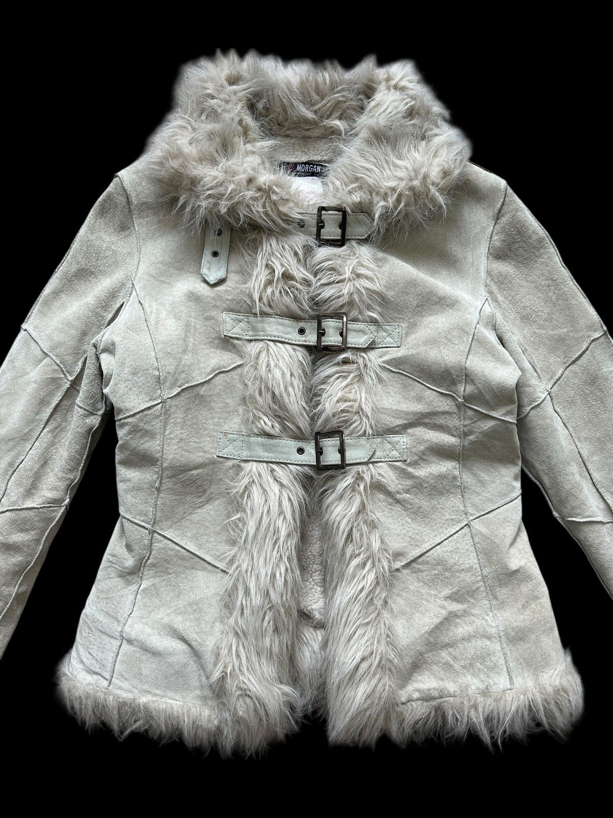 Japanese Brand Vintage Morgan De Toi Pig Suede Leather Fur Jacket I6W9 LGB Size M / US 6-8 / IT 42-44 - 6 Thumbnail