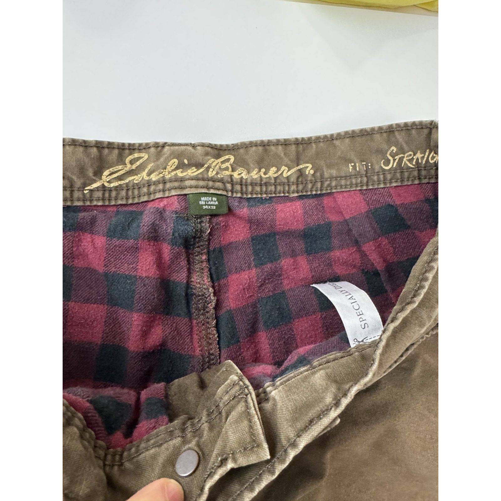 Eddie Bauer Eddie Bauer Flannel Lined Pants Men 34*32 Brown Canvas Warm Size US 34 / EU 50 - 3 Thumbnail