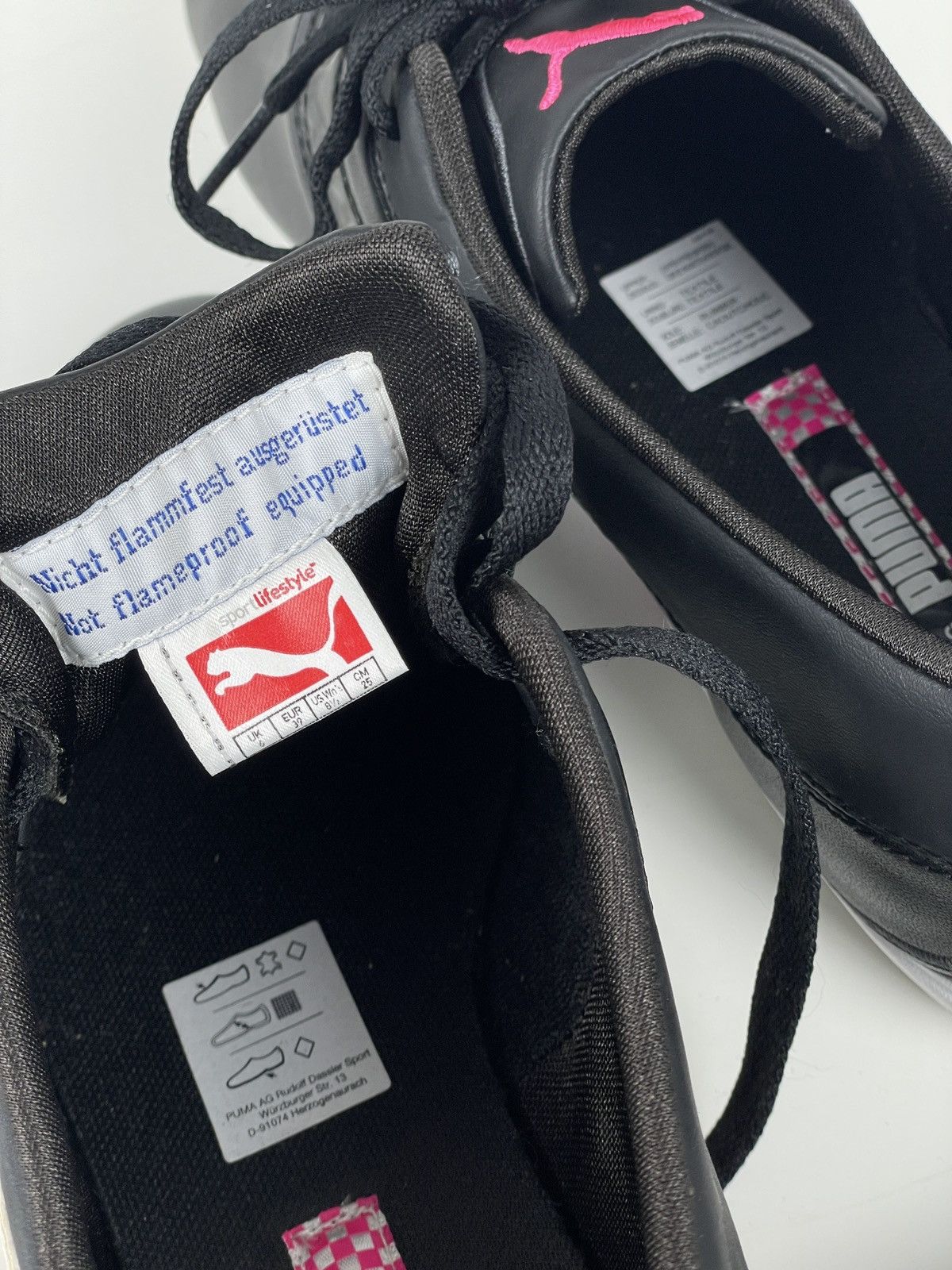 Ferrari × Puma Deatstock Rare Y2K Jet Speed Cat Leather Black Laces Low Moto Sneakers Shoes Size US 8.5 / IT 38.5 - 9 Thumbnail