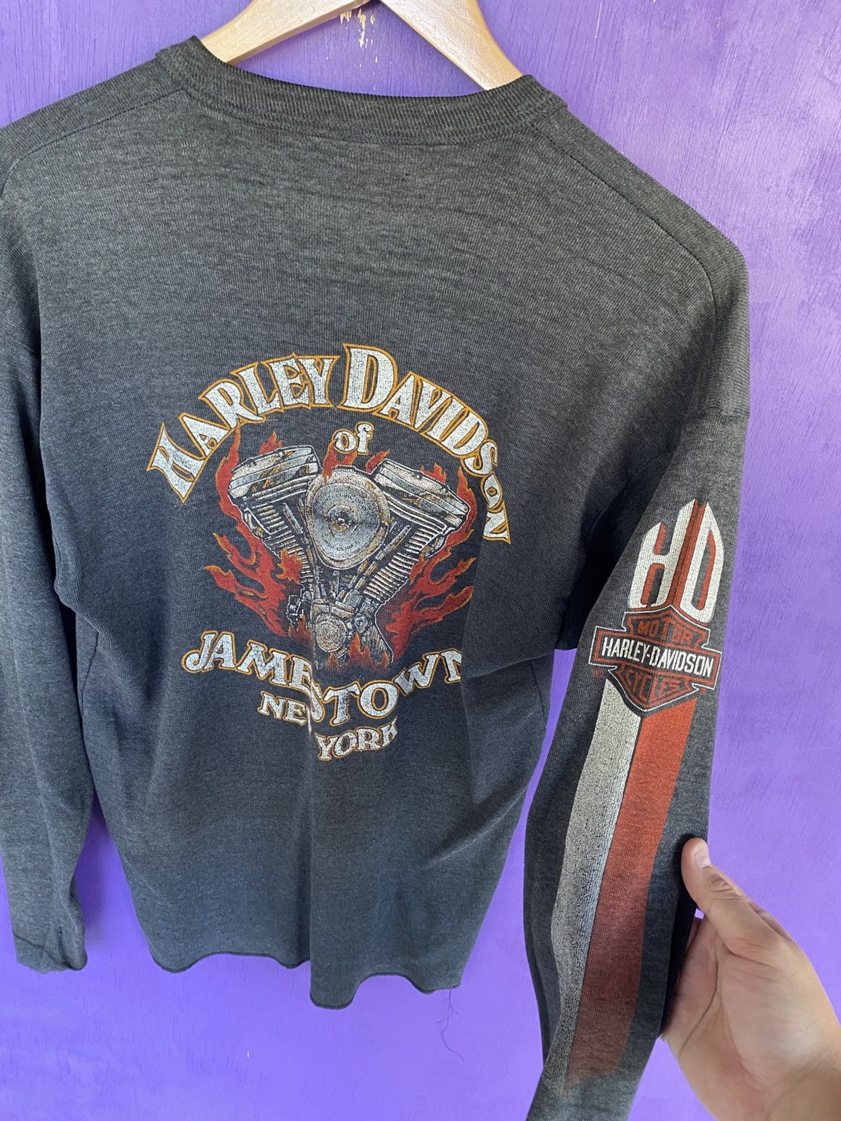 Harley Davidson Vintage 80s Harley davidson faded henley long-sleeve Size US M / EU 48-50 / 2 - 3 Thumbnail