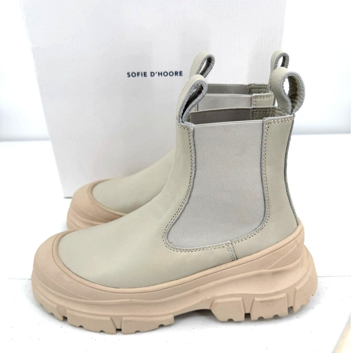 SOFIE D'HOORE NEW Sofie D'Hoore Fabulous Rubber Chelsea Leather Boots Size US 7 / IT 37 - 4 Thumbnail