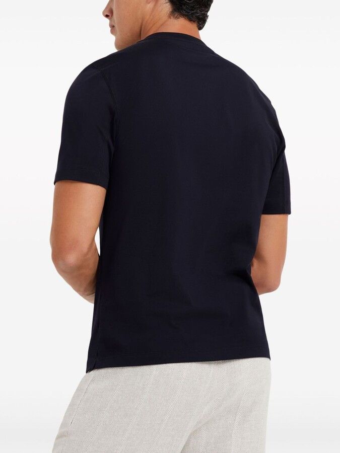 Brunello Cucinelli o1la1rc1a0325 T-Shirt in Midnight Blue Size US XL / EU 56 / 4 - 3 Thumbnail