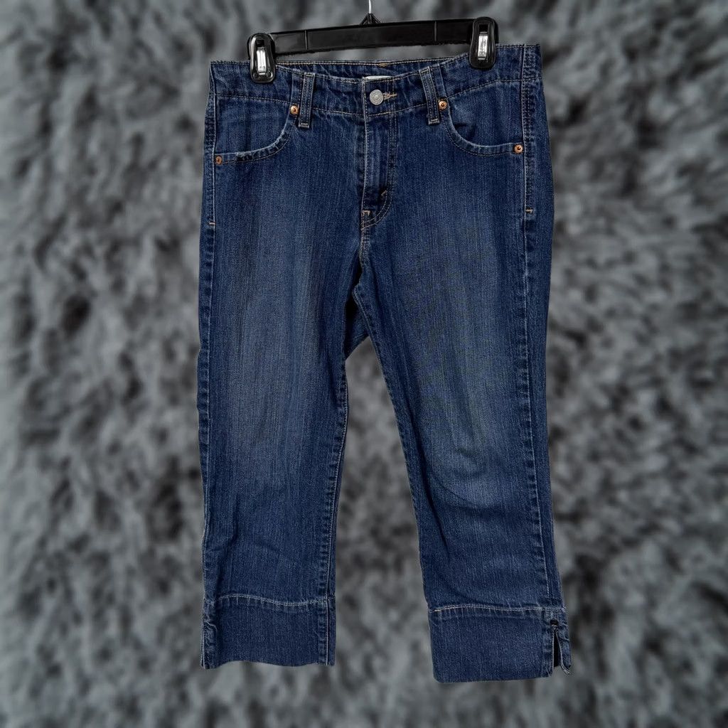 Levi's Levi's 515 Capri Jeans Women 8M 31x21 Medium Blue Denim 5-Pocket Stretch Capri Crop 515 Low Rise Quarter Buckle Hem Vintage No Size 30" / US 8 / IT 44 - 1 Thumbnail