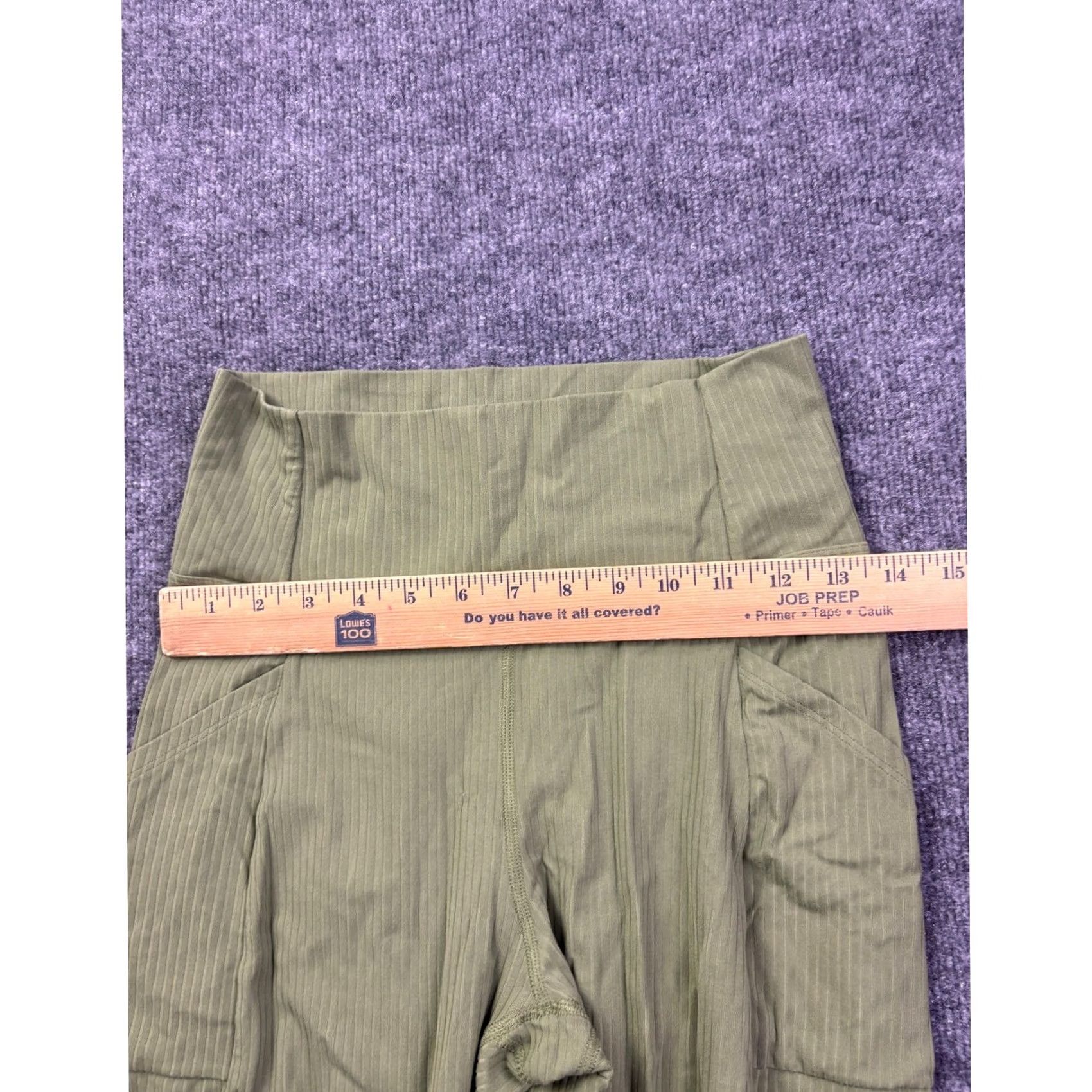 Vintage REI Co-op Leggings Womens Medium Green Ribbed High Rise Pockets Athletic 62382 Size 27" / US 4 / IT 40 - 3 Thumbnail