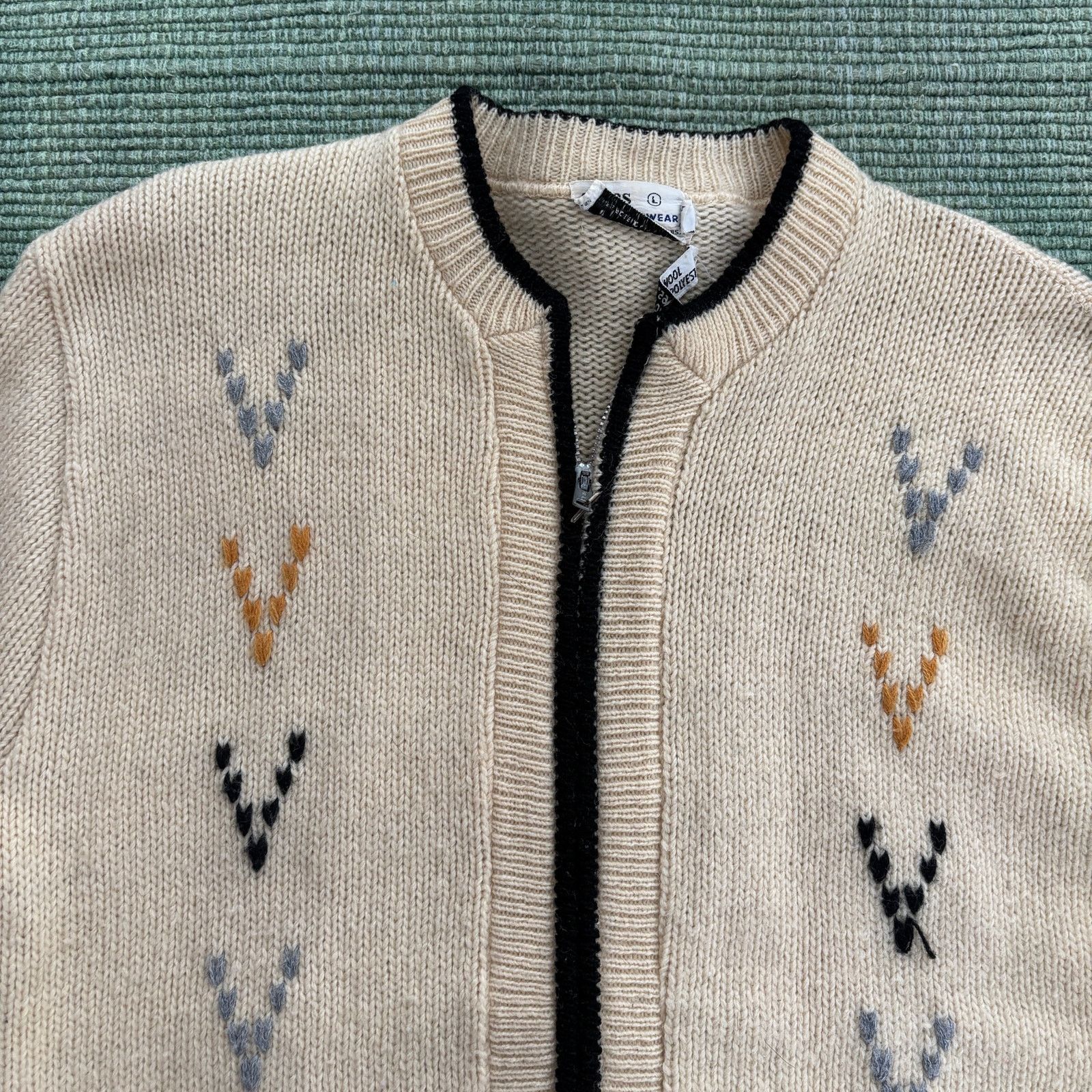 Sears × Vintage True Vintage 60s Sears Wool Blend Zip Up Cardigan Sweater Size M / US 6-8 / IT 42-44 - 2 Thumbnail