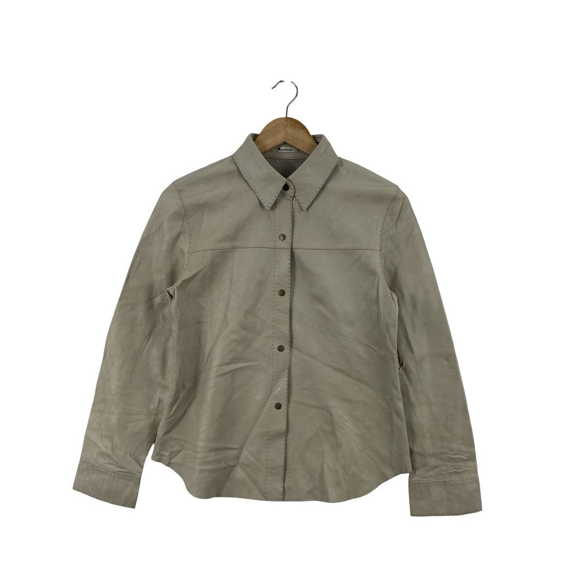 Aquascutum Vintage AQUASCUTUM Genuine Leather Button Up Shirt Jacket Size S / US 4 / IT 40 - 3 Thumbnail
