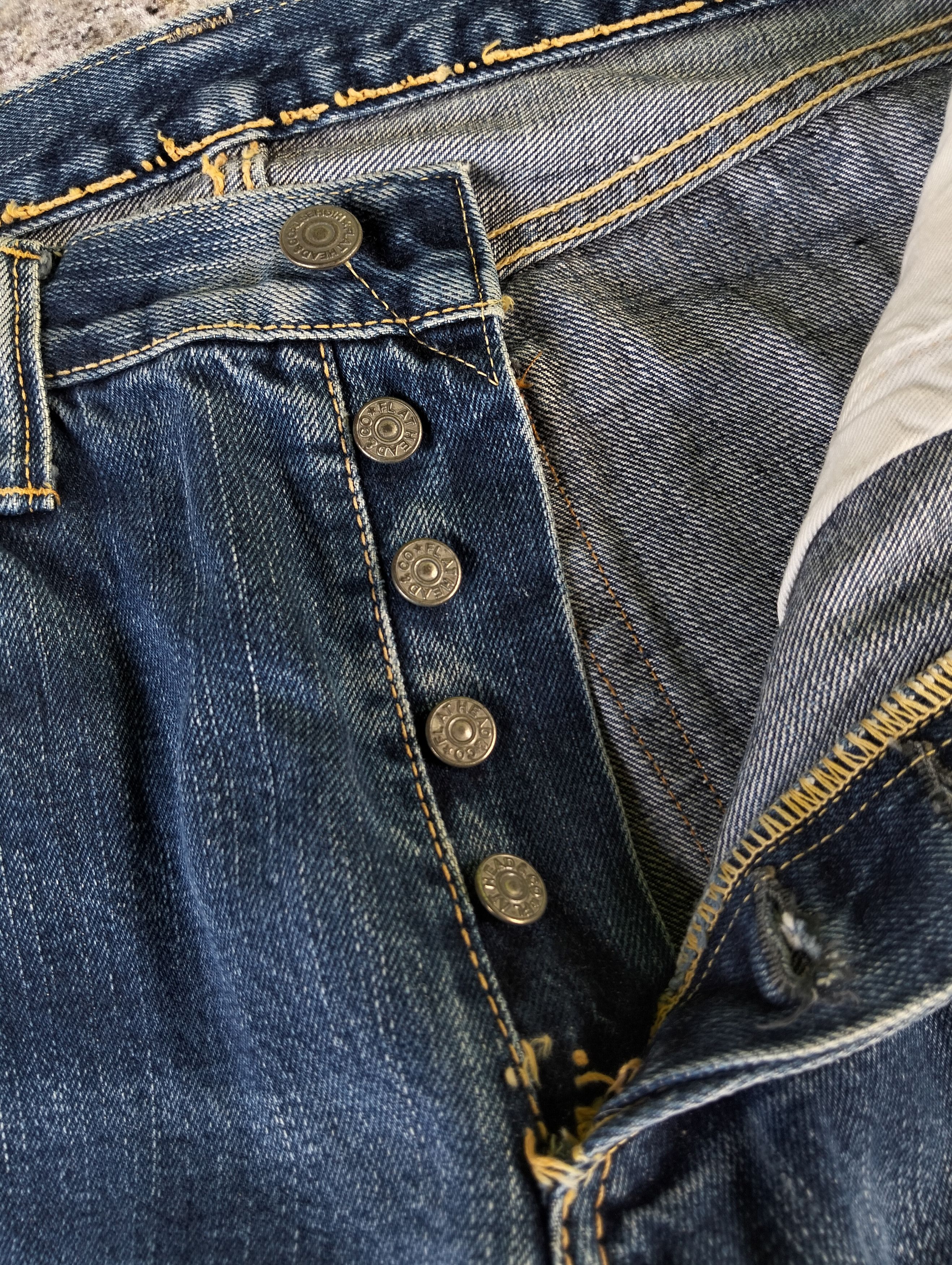 The Flat Head Vintage The Flat Head Button Fly Orange Line Selvedge Denim Size US 30 / EU 46 - 14 Thumbnail