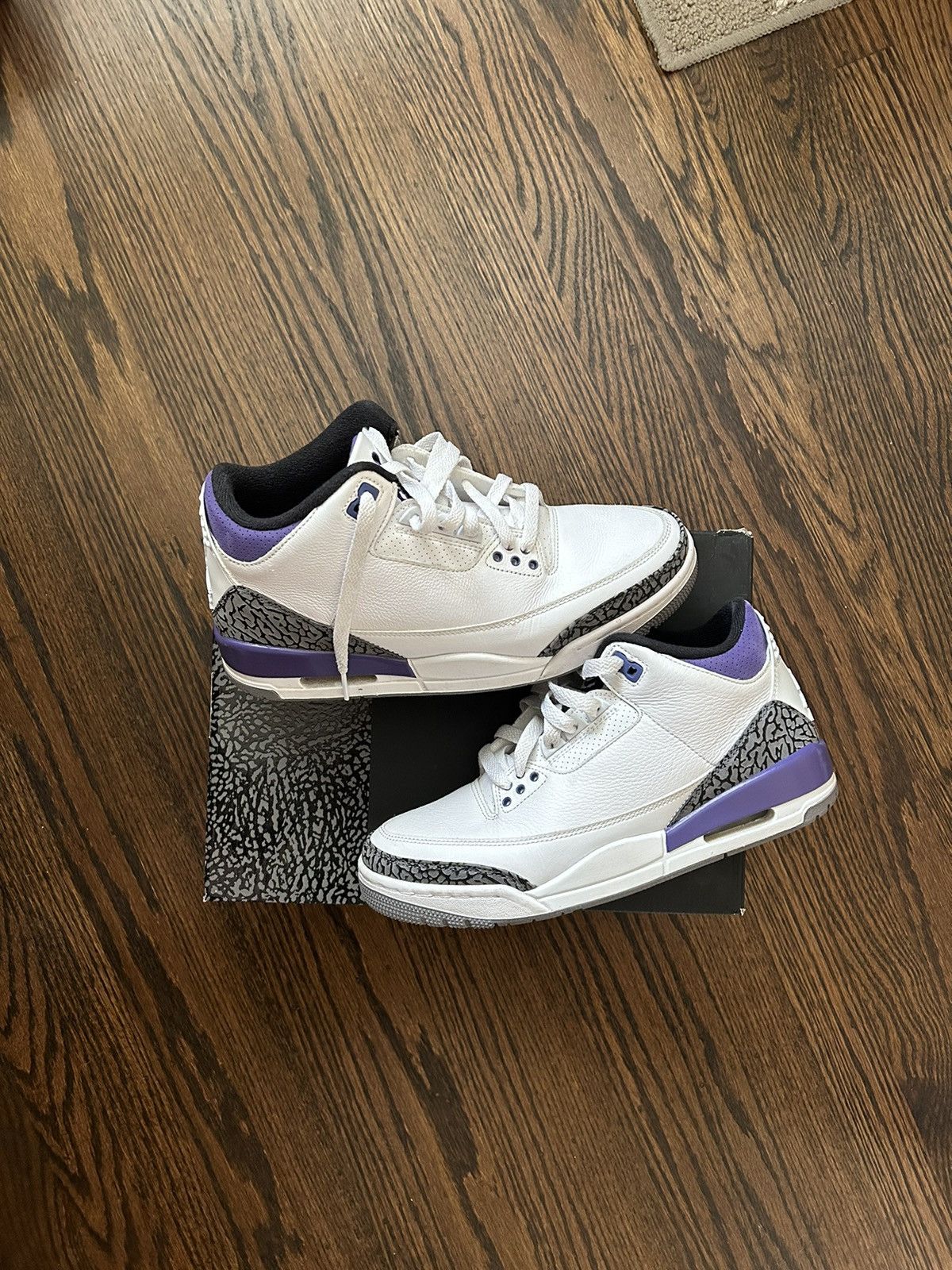 image of Jordan Nike Air Jordan 3 Retro Dark Iris Shoes in Dark Purple, Men's (Size 8)