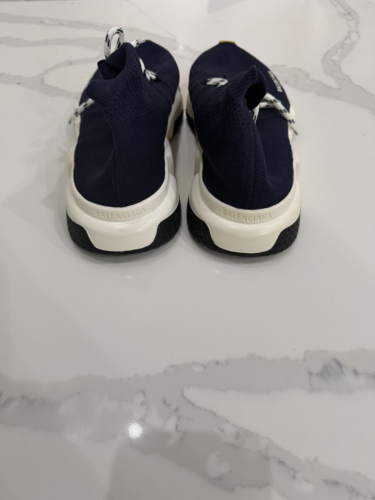 Balenciaga Balenciaga Navy Blue/Neon Green Sock Shoe Sneakers Size US 12 / EU 45 - 4 Thumbnail