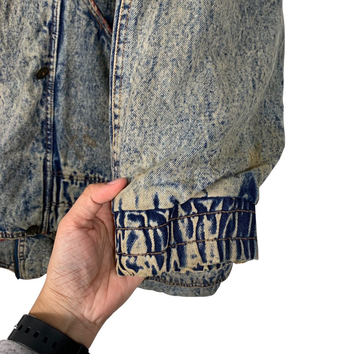 Vintage CURRENT SEEN Tartan Lined Stone Wash Denim Jacket #2175-C96 Size US XXL / EU 58 / 5 - 11 Thumbnail