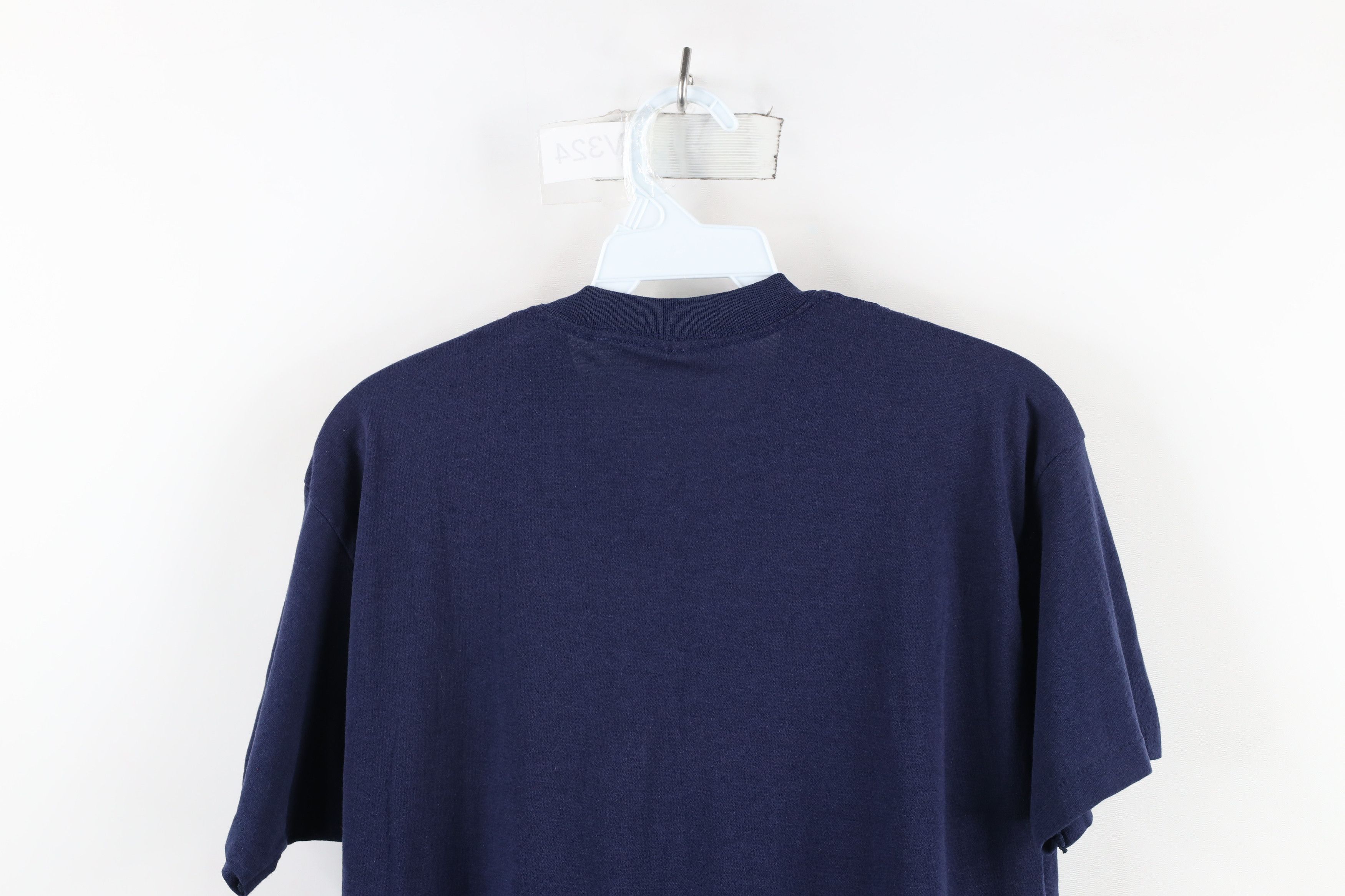 Vintage Vintage 90s Streetwear Blank Thin Pocket T-Shirt Blue USA Size US M / EU 48-50 / 2 - 12 Thumbnail