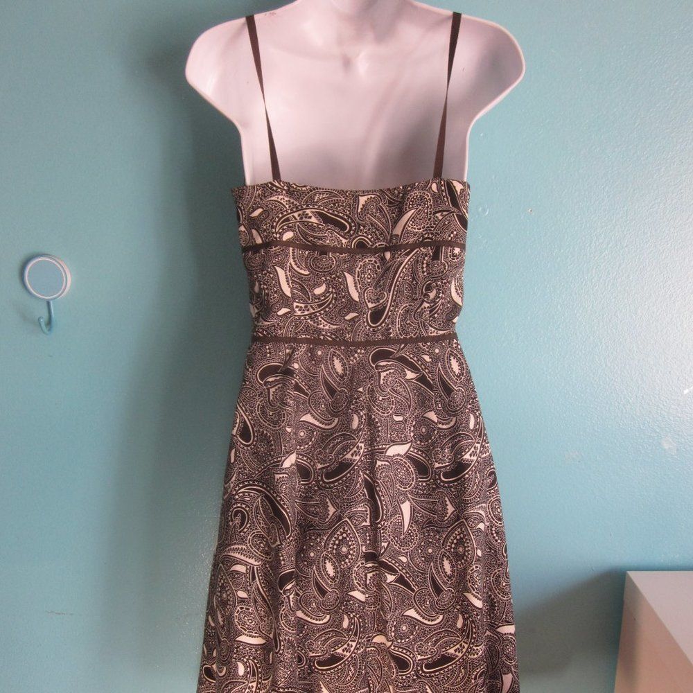 Loft Ann Taylor Loft Brown Floral Dress Size 2 Size XS / US 0-2 / IT 36-38 - 4 Thumbnail