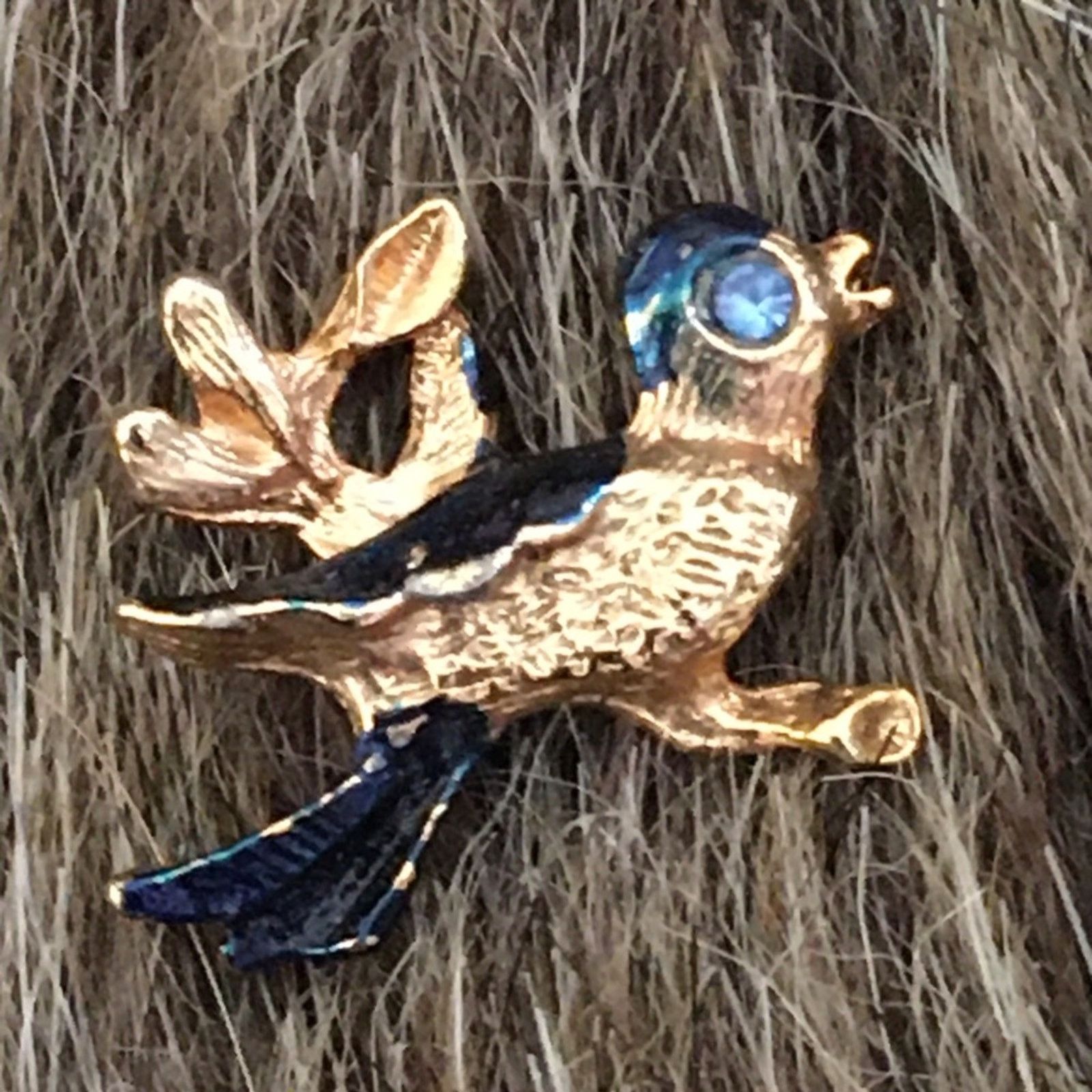 Vintage Set of two Ballou mid century blue bird Tac pins Size ONE SIZE - 2 Thumbnail