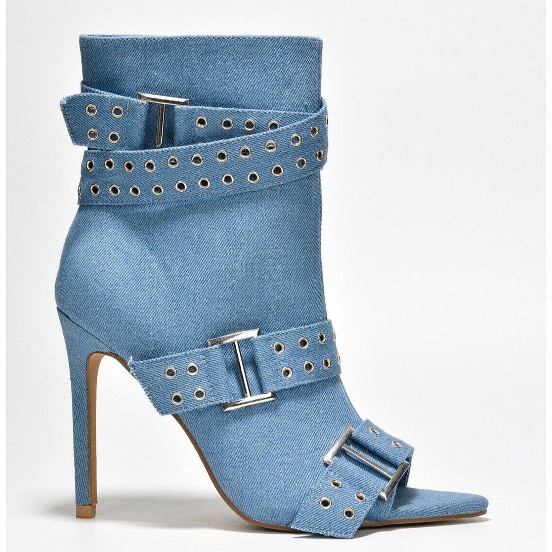 Other Slay Belt Strap Open Toe Ankle Boots Sexy Stiletto Heels Den Size US 6.5 / IT 36.5 - 3 Thumbnail