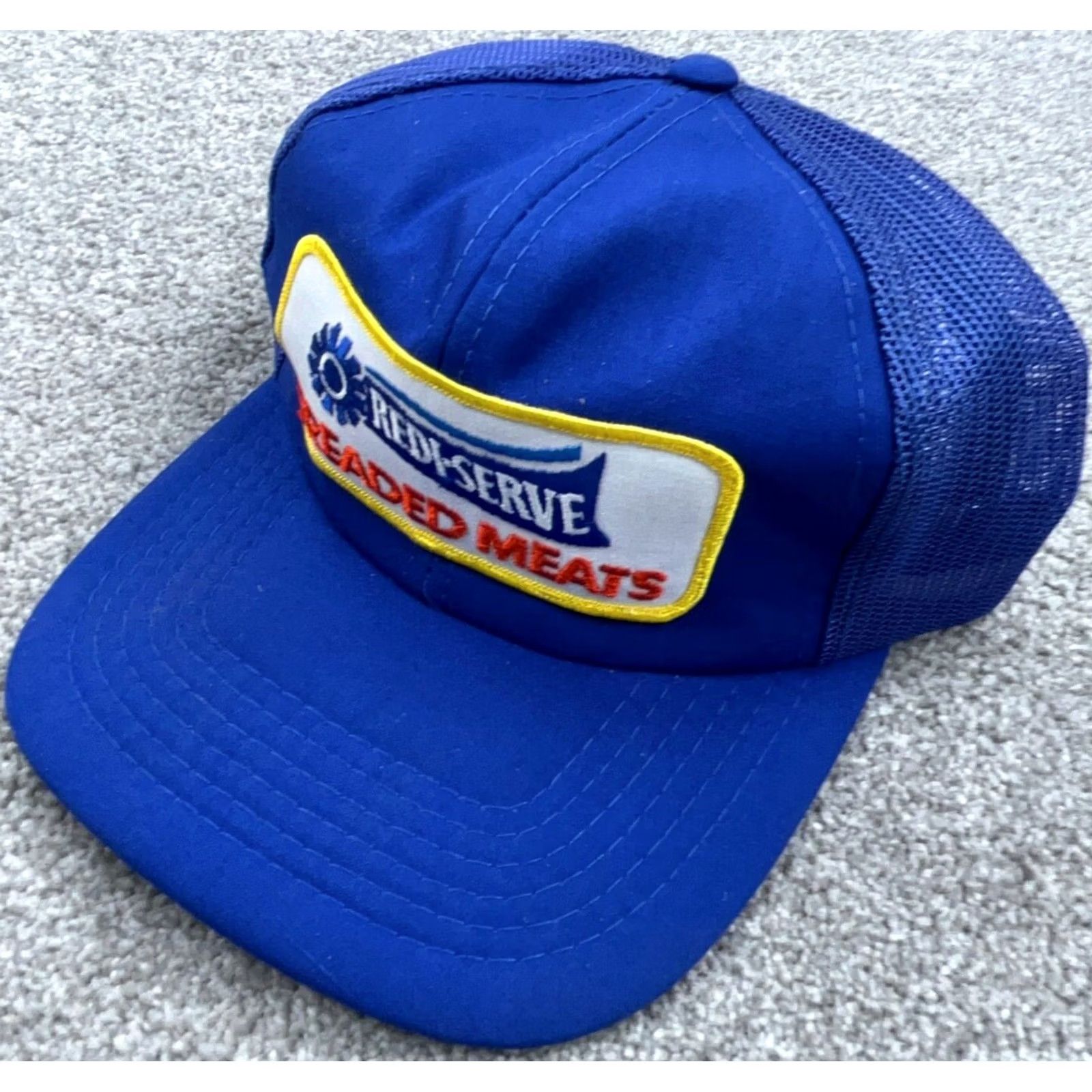 Vintage VINTAGE Trucker Hat Cap Snapback Blue Redi Serve Meats Food Patch 80s 90s Kotton Cool Men Size ONE SIZE - 2 Thumbnail
