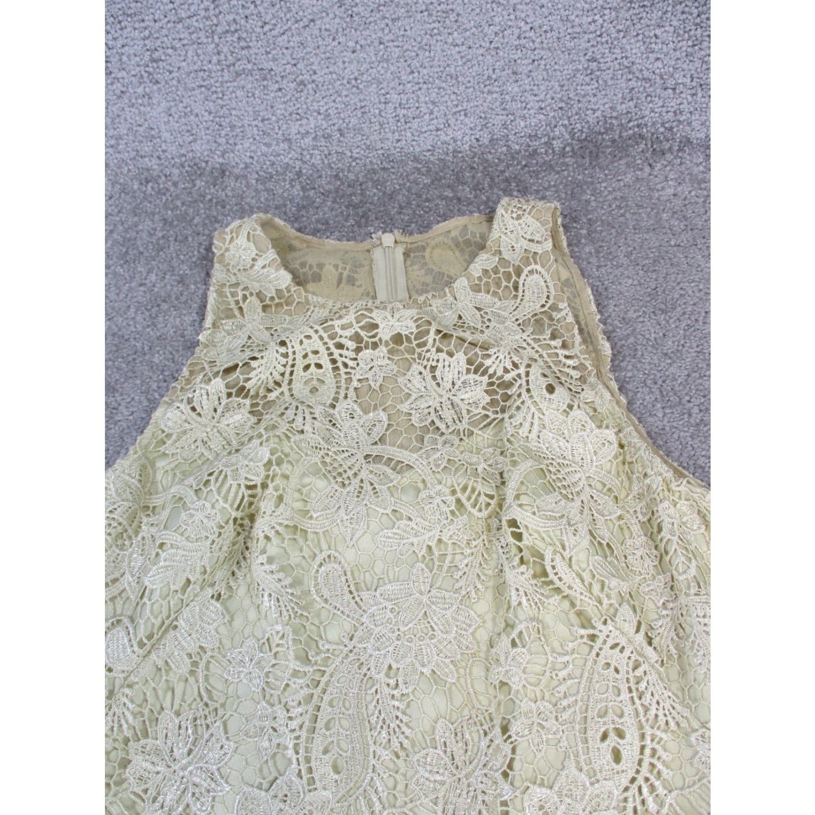 Ralph Lauren Lauren Ralph Lauren Dress Womens 10 Beige Floral Embroidery A-Line Size L / US 10 / IT 46 - 2 Thumbnail