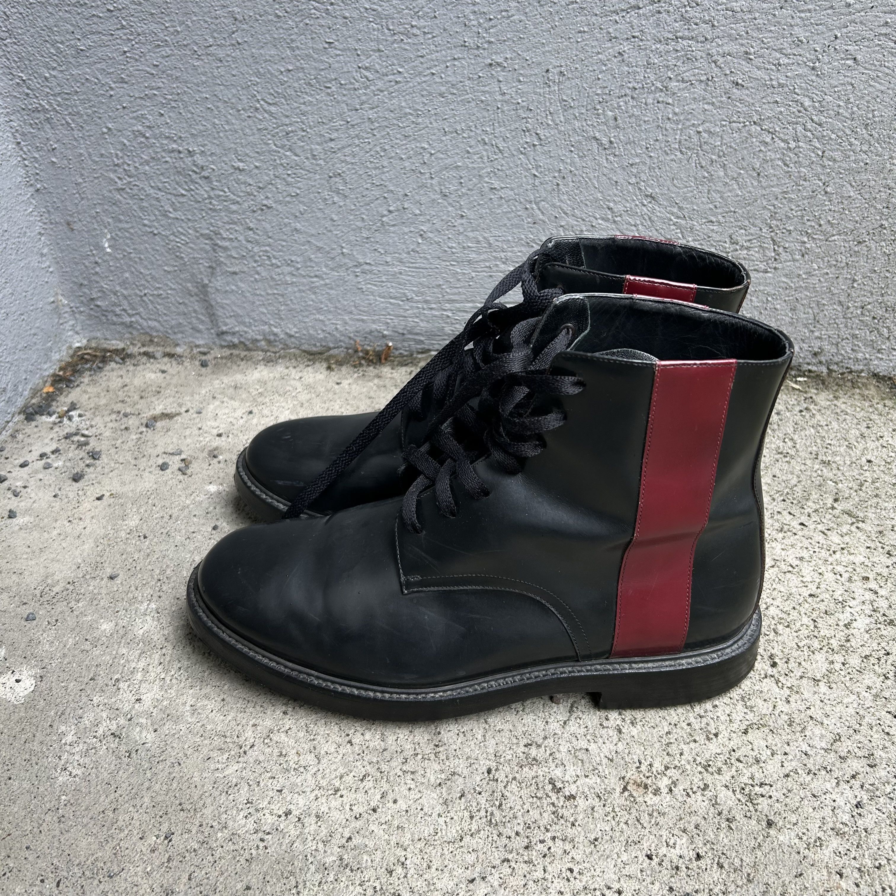 Calvin Klein 205W39NYC CK205 Black Patent Leather Combat Boots Shoes Size US 8 / EU 41 - 4 Thumbnail