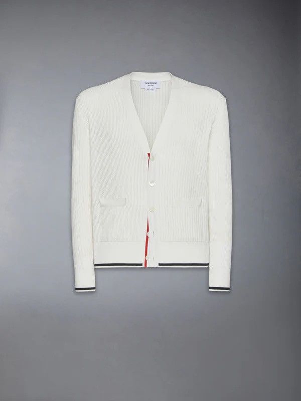 Thom Browne Thom Browne Textured Stitch Relaxed Fit V Neck Cardigan Size M / US 6-8 / IT 42-44 - 8 Thumbnail