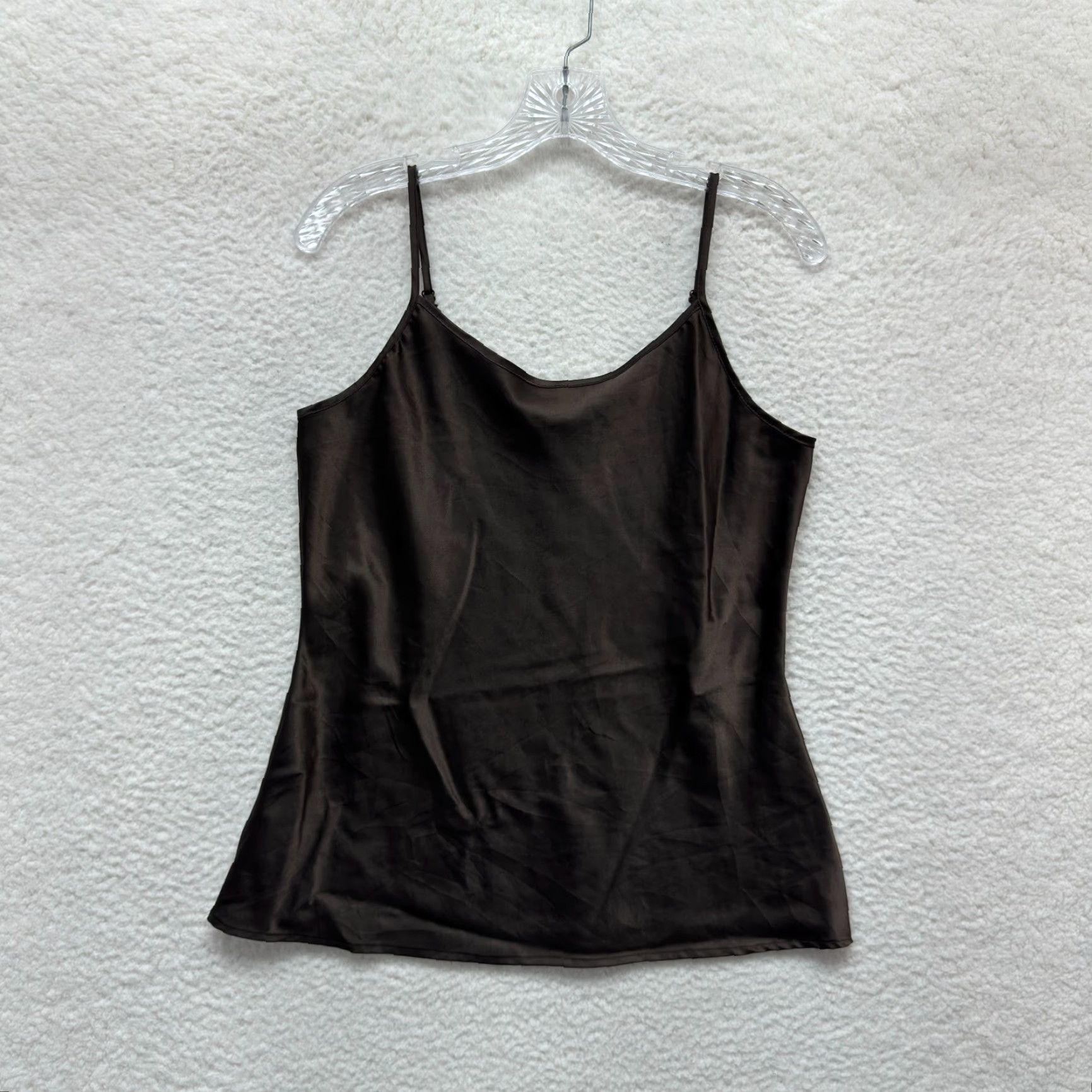 Apt. 9 VINTAGE Y2K Camisole Slip Tank Top Medium Brown Satin Fairy Grunge Whimsigoth Size M / US 6-8 / IT 42-44 - 2 Thumbnail