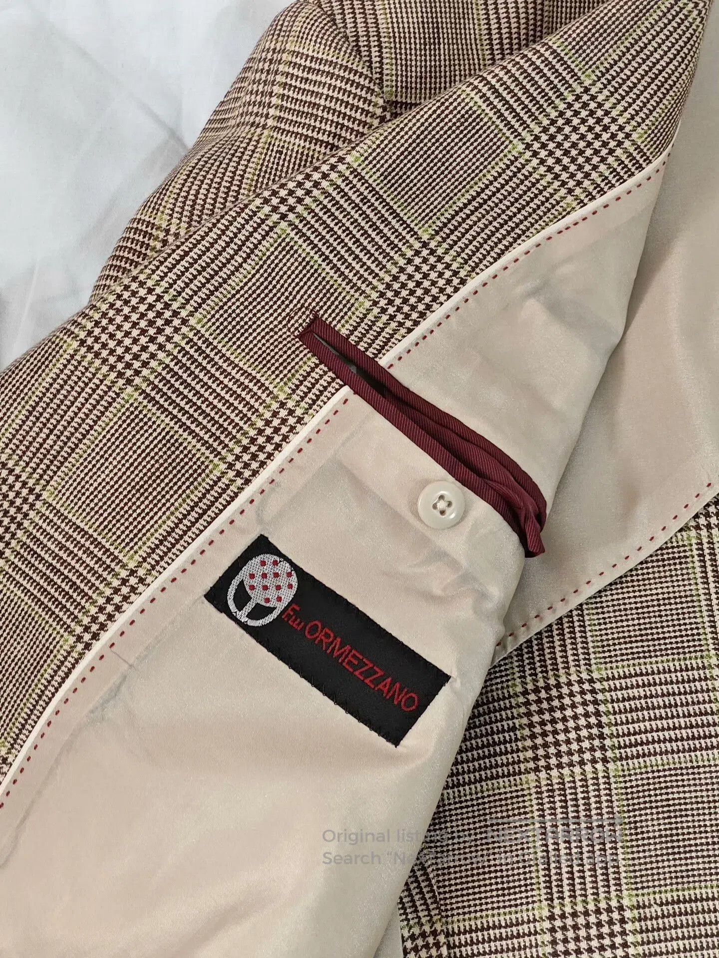 Morgano Italian Linen Checkered Blazer. Size US L / EU 52-54 / 3 - 7 Thumbnail