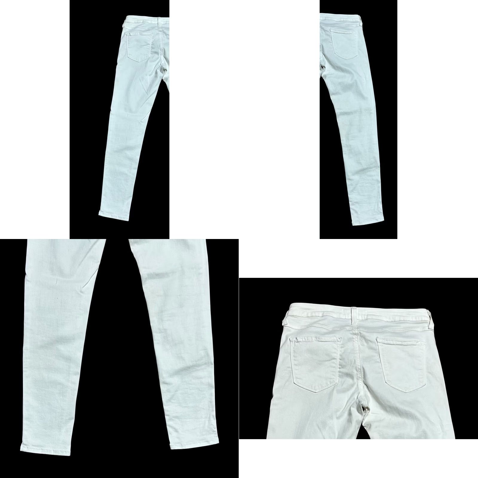 Vintage JUST BLACK Women's 30 Skinny Leg Solid White Denim Jean Pants Stretch 29" Inseam Size 30" / US 8 / IT 44 - 9 Thumbnail