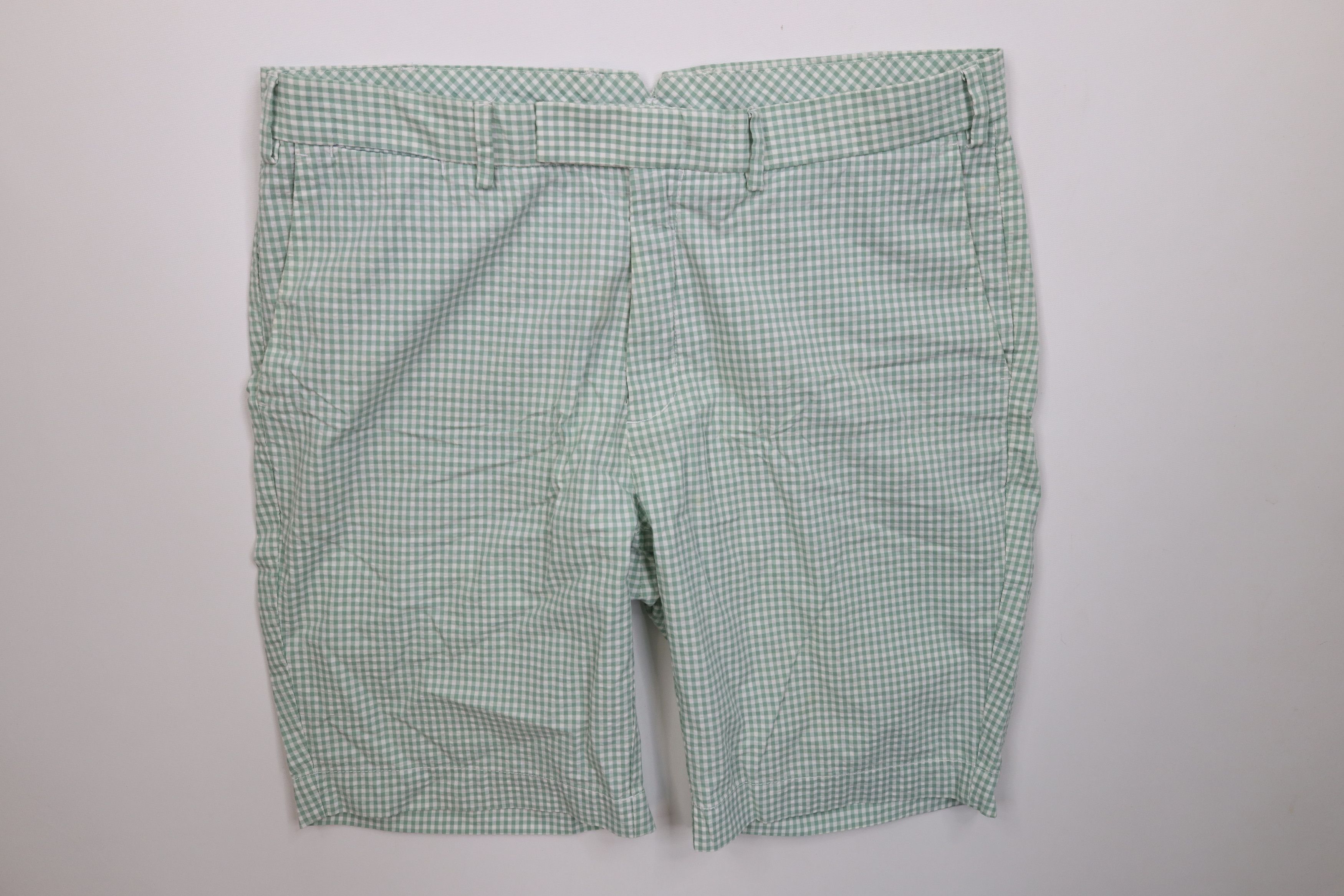 Ralph Lauren Vintage Ralph Lauren Chino Shorts Gingham Plaid Green Size US 35 - 1 Thumbnail