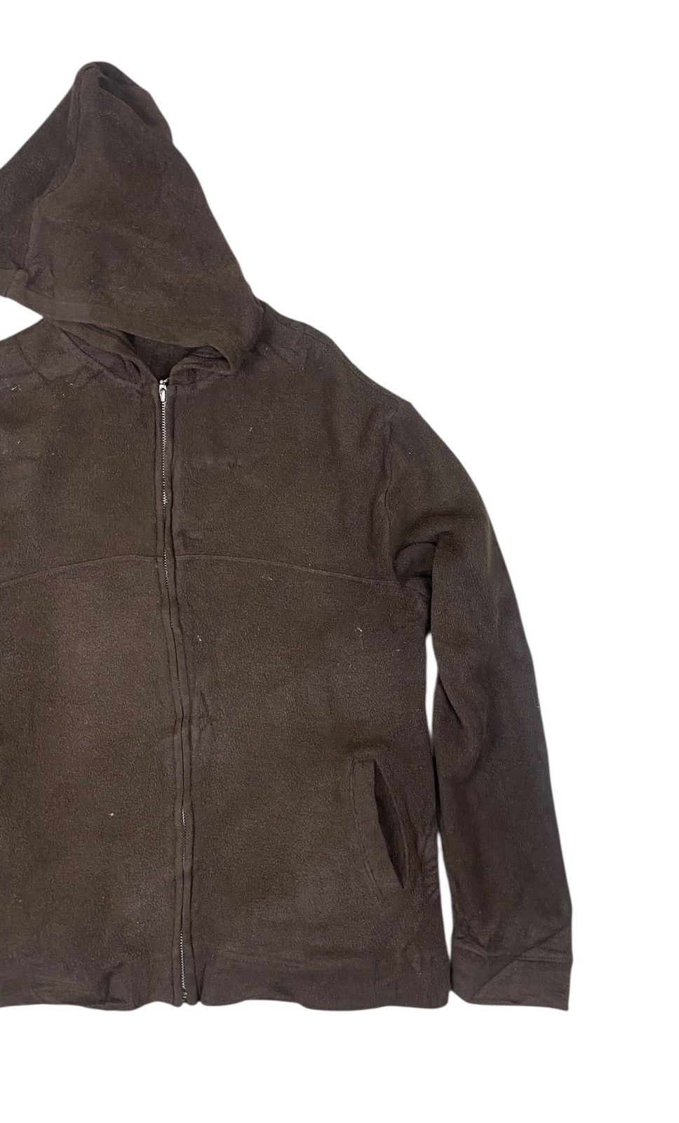 Guess Vintage Guess Brown Zip Up Fleece Sweater Size US M / EU 48-50 / 2 - 2 Thumbnail