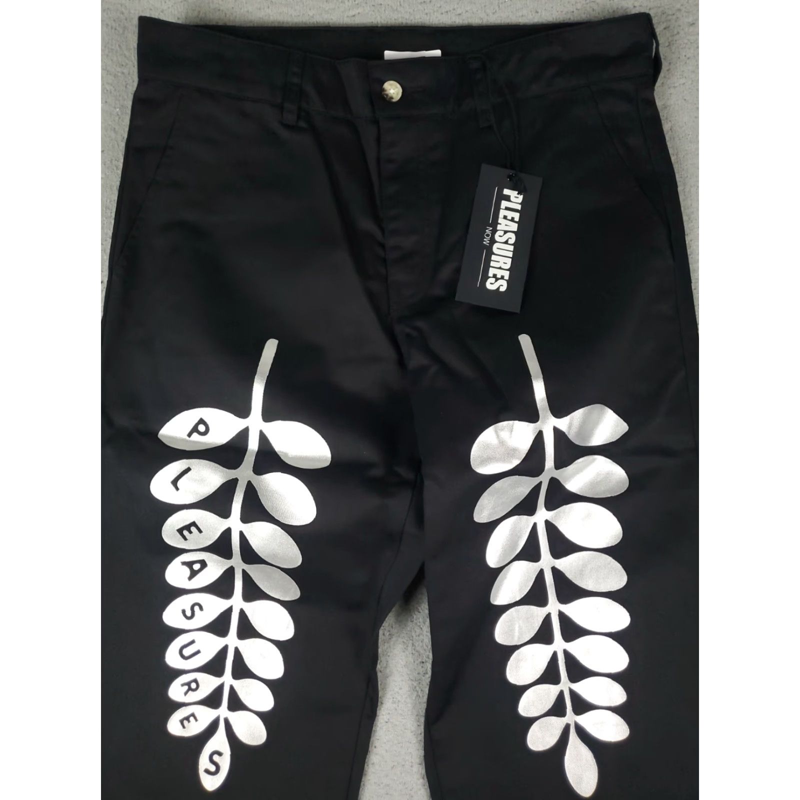 Pleasures Pleasures Jeans Mens Size 34x32 Black Wretch Straight Leg Work Trousers Pants Size US 34 / EU 50 - 2 Thumbnail