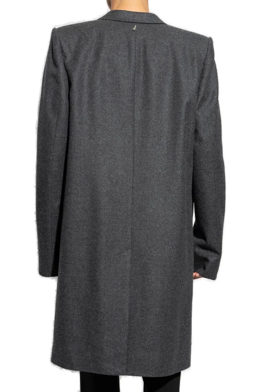 Alexander McQueen o1w1db100925 Stacked Shoulder Overcoat in Black Size 54R - 3 Thumbnail
