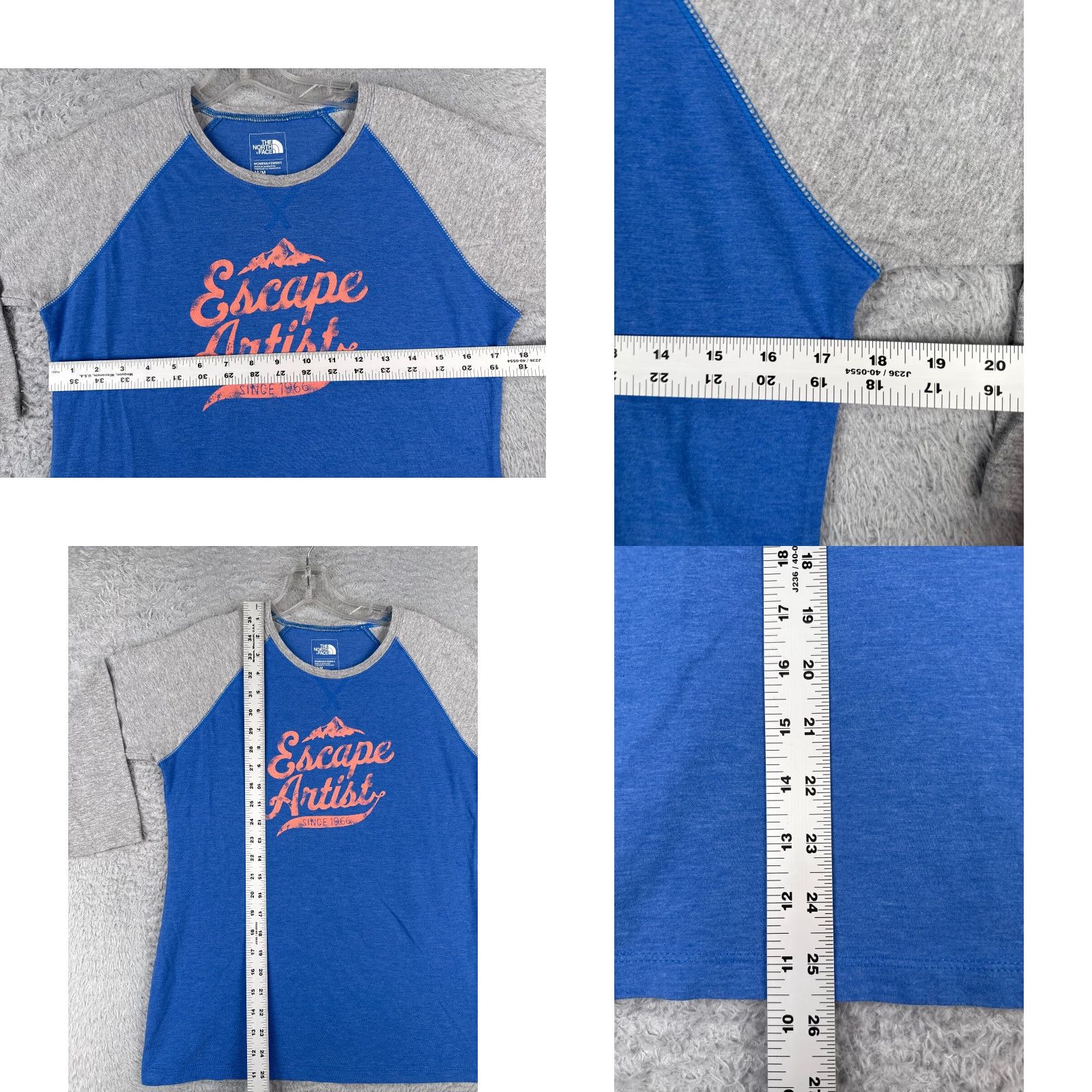 The North Face The North Face Shirt Women Medium Blue Gray 3/4 Sleeve Raglan Style Cotton Blend Size M / US 6-8 / IT 42-44 - 8 Thumbnail