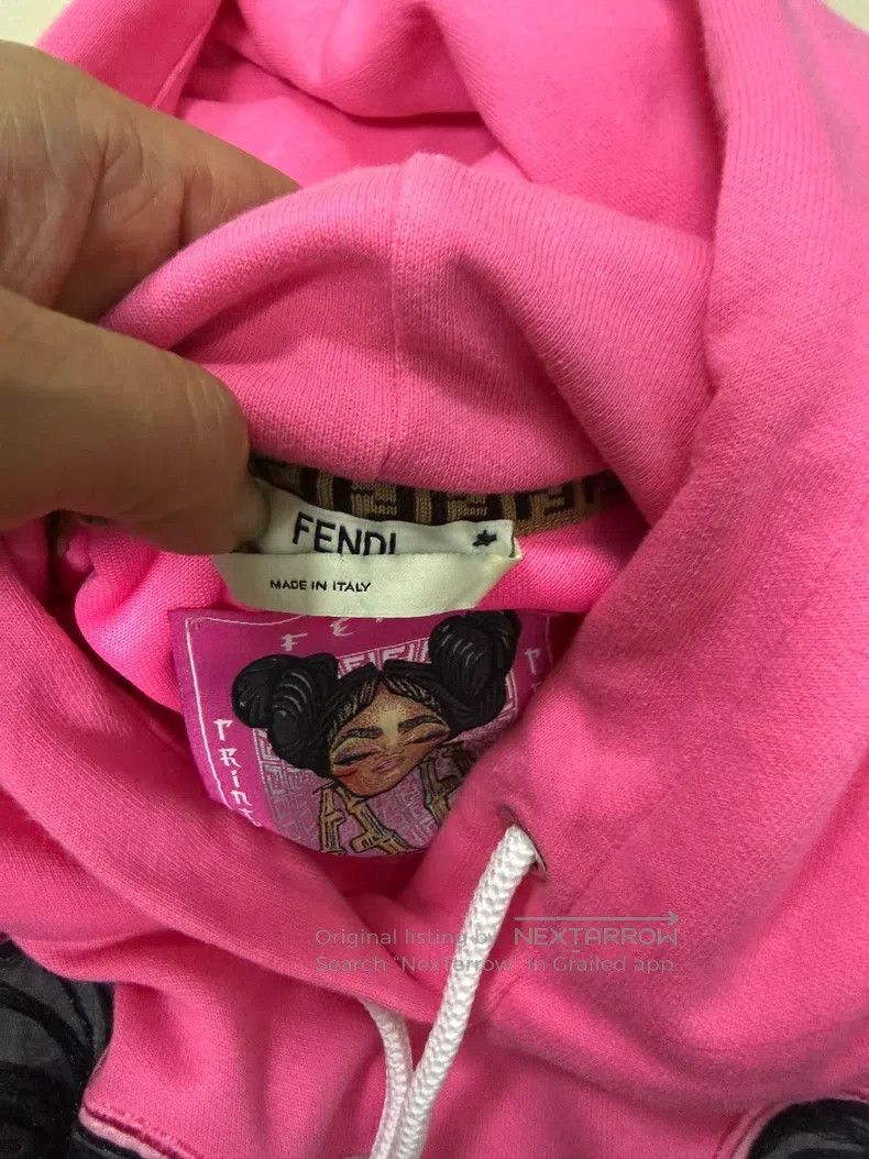 Fendi Fendi Pink Hoodie Sweatshirt - Letter Embroidery on Sleeve Size S / US 4 / IT 40 - 4 Thumbnail